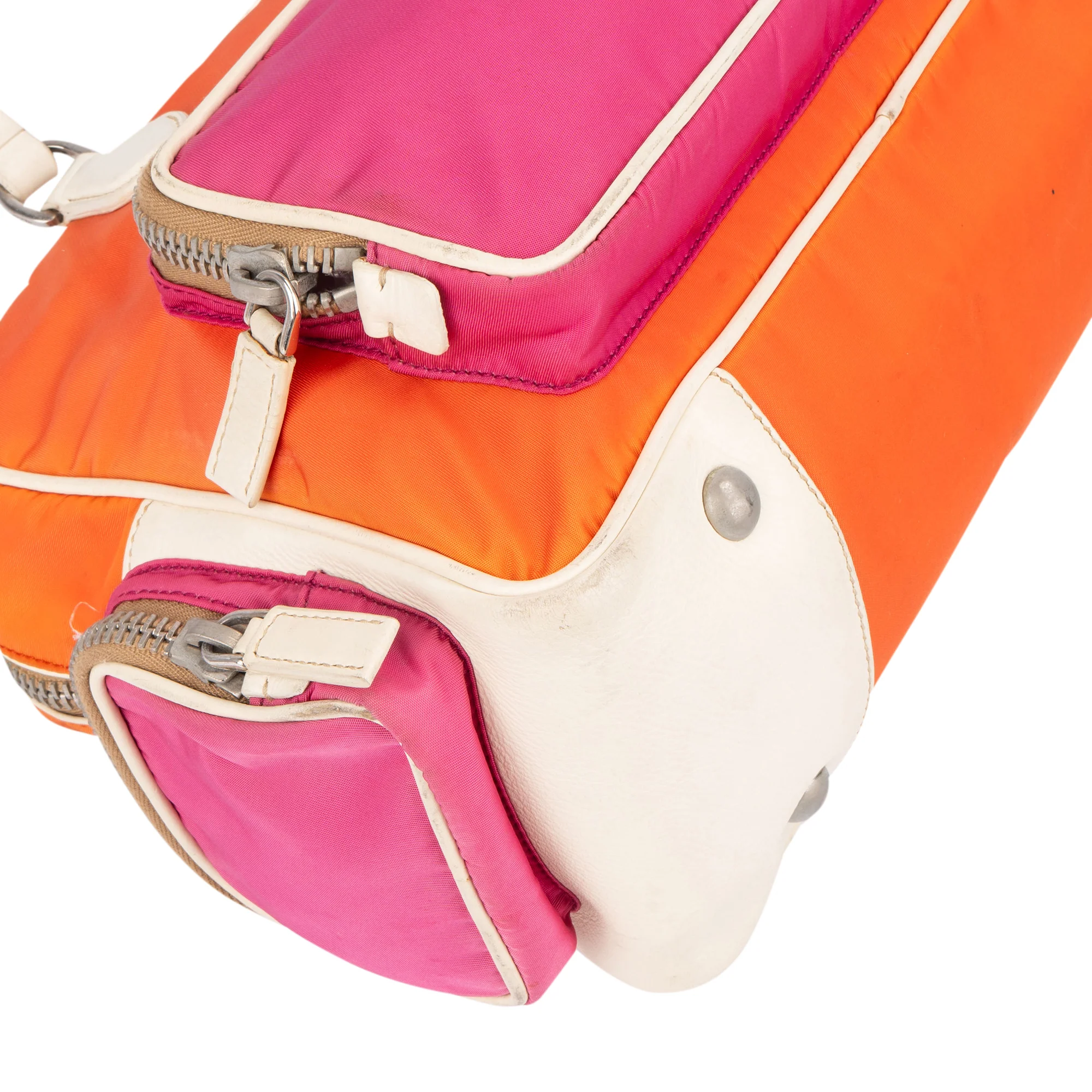 Prada Tricolor Colorblock Nylon Handbag