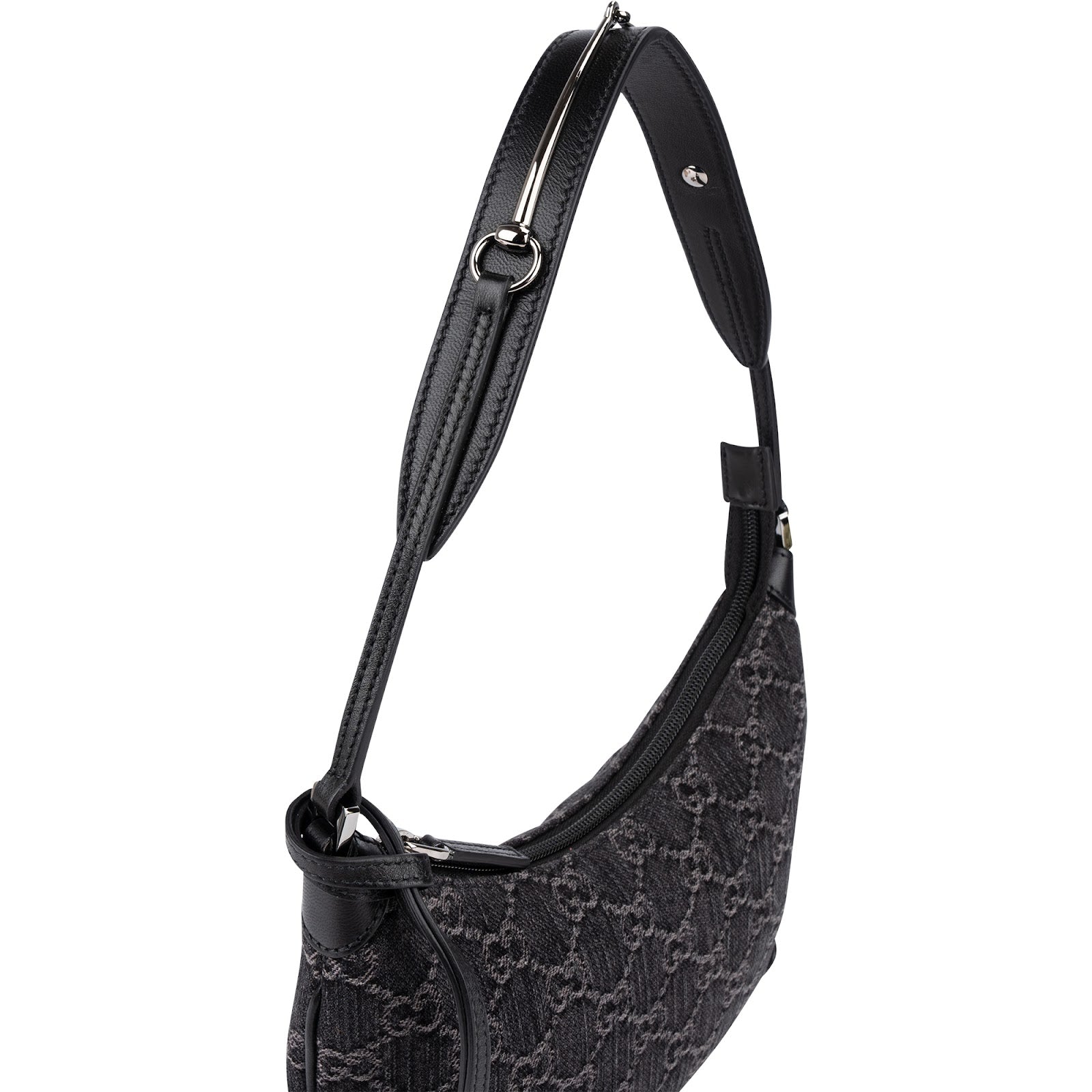Gucci Monogram GG Denim Horsebit Hobo Shoulder Bag