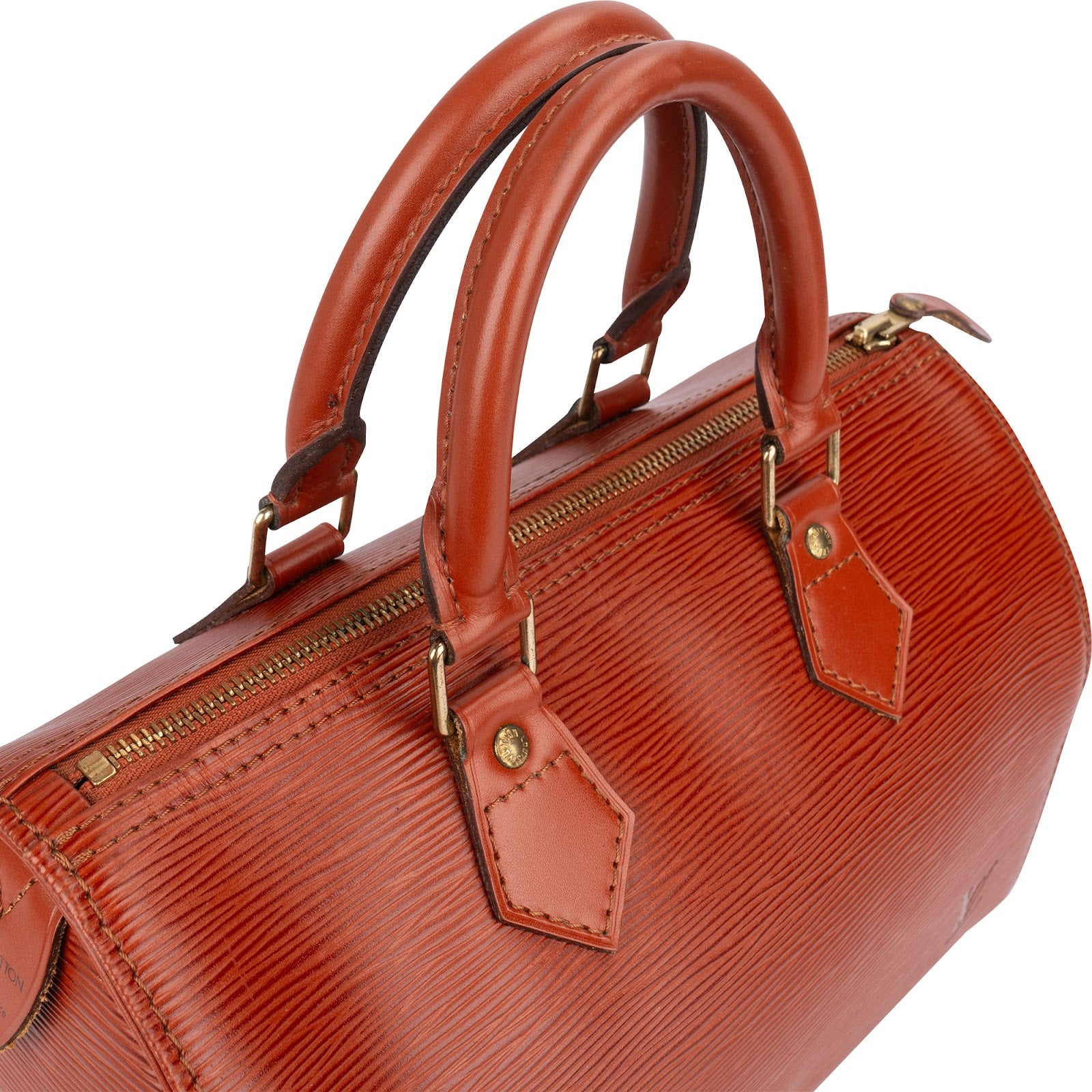 Sac Speedy 30 Boston Louis Vuitton en cuir Epi couleur cognac