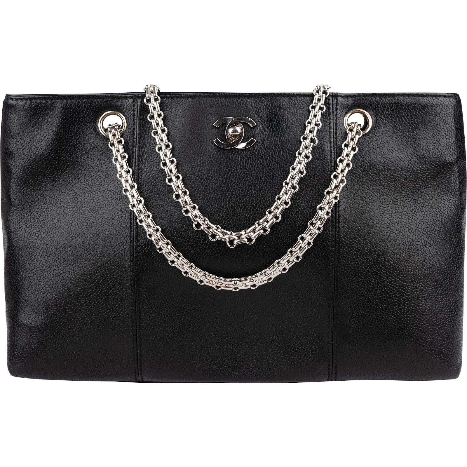 Chanel Caviar Leather Bijoux Chain Tote Shoulder Bag