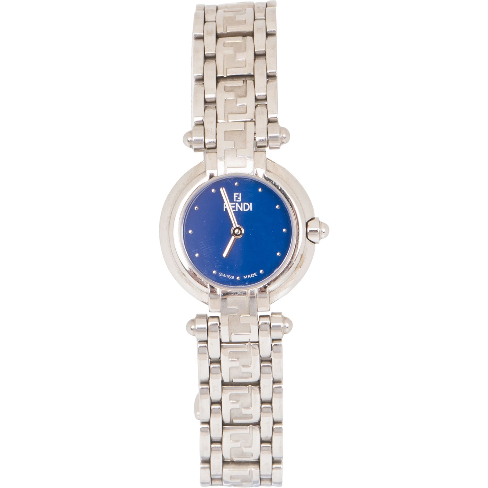 Fendi Silver Tone Zucca 750L Bracelet Women Watch