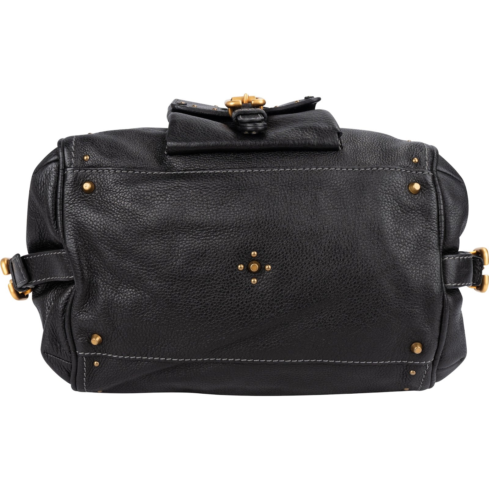 Chloé Pebbled Leather Studded Paddington Satchel Handbag