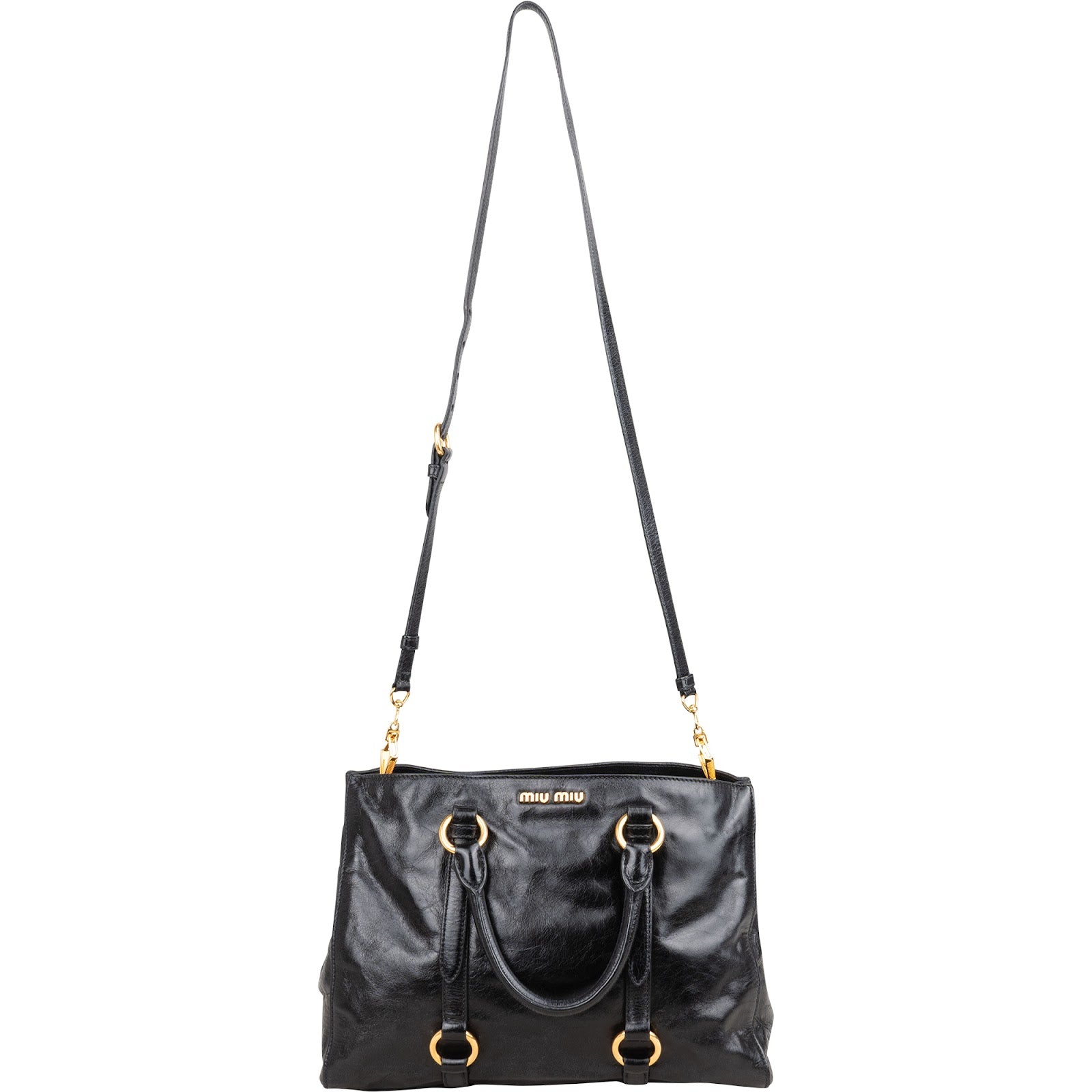 Miu Miu Vitello Lux Leather City Handbag