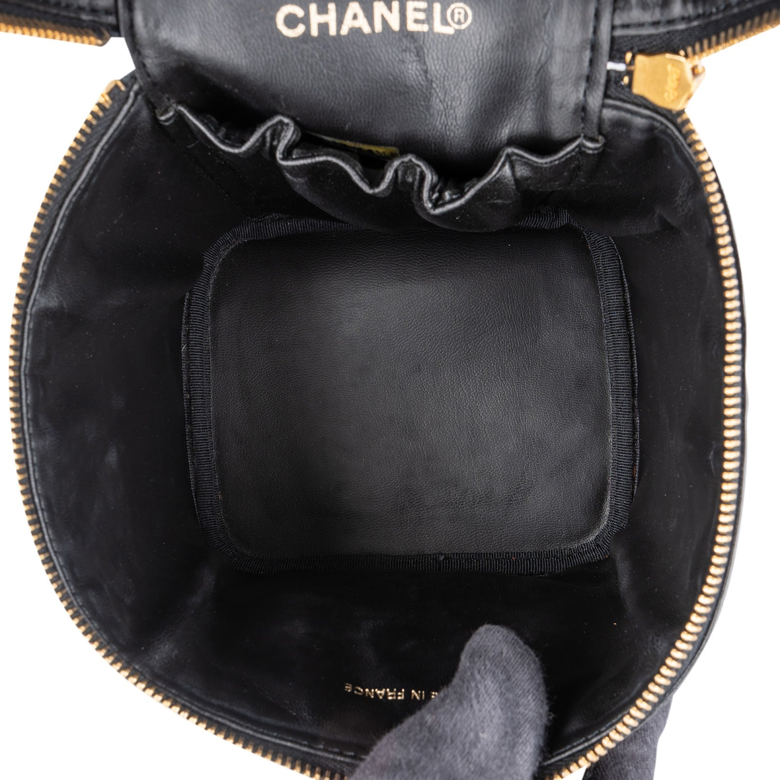 Chanel Patent Leather CC Vanity Case Handbag