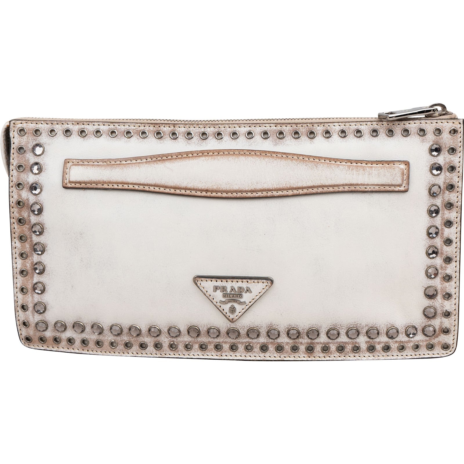 Prada Crystal Leather Clutch