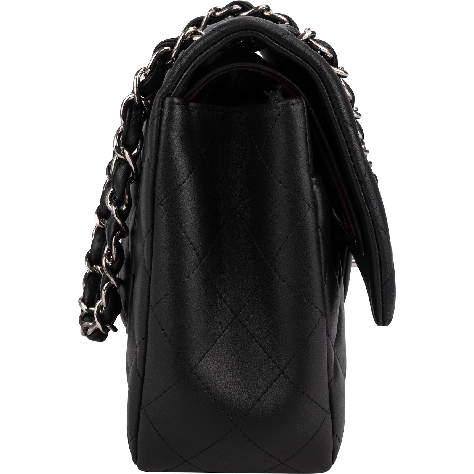 Chanel Quilted Lambskin Palladium Jumbo Double-Flap Crossbody Bag