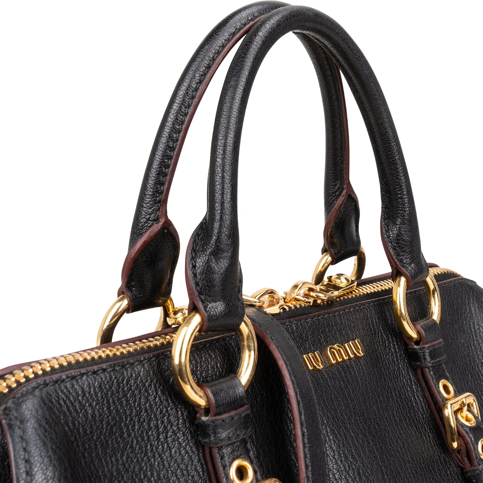 Miu Miu Madras Leather Dome Handbag