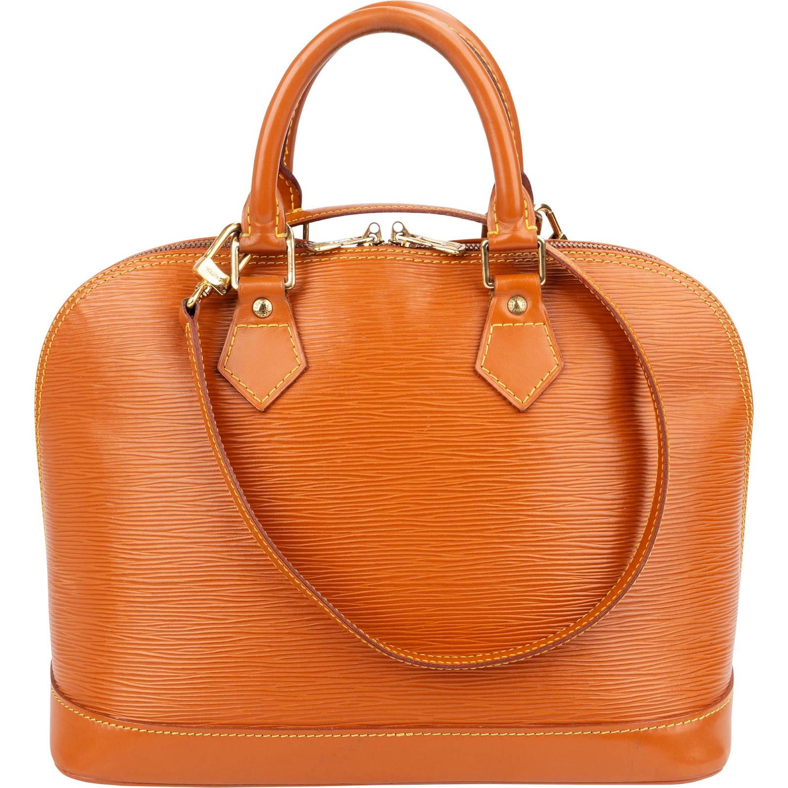 Sac à main Alma PM Louis Vuitton en cuir Epi couleur cognac