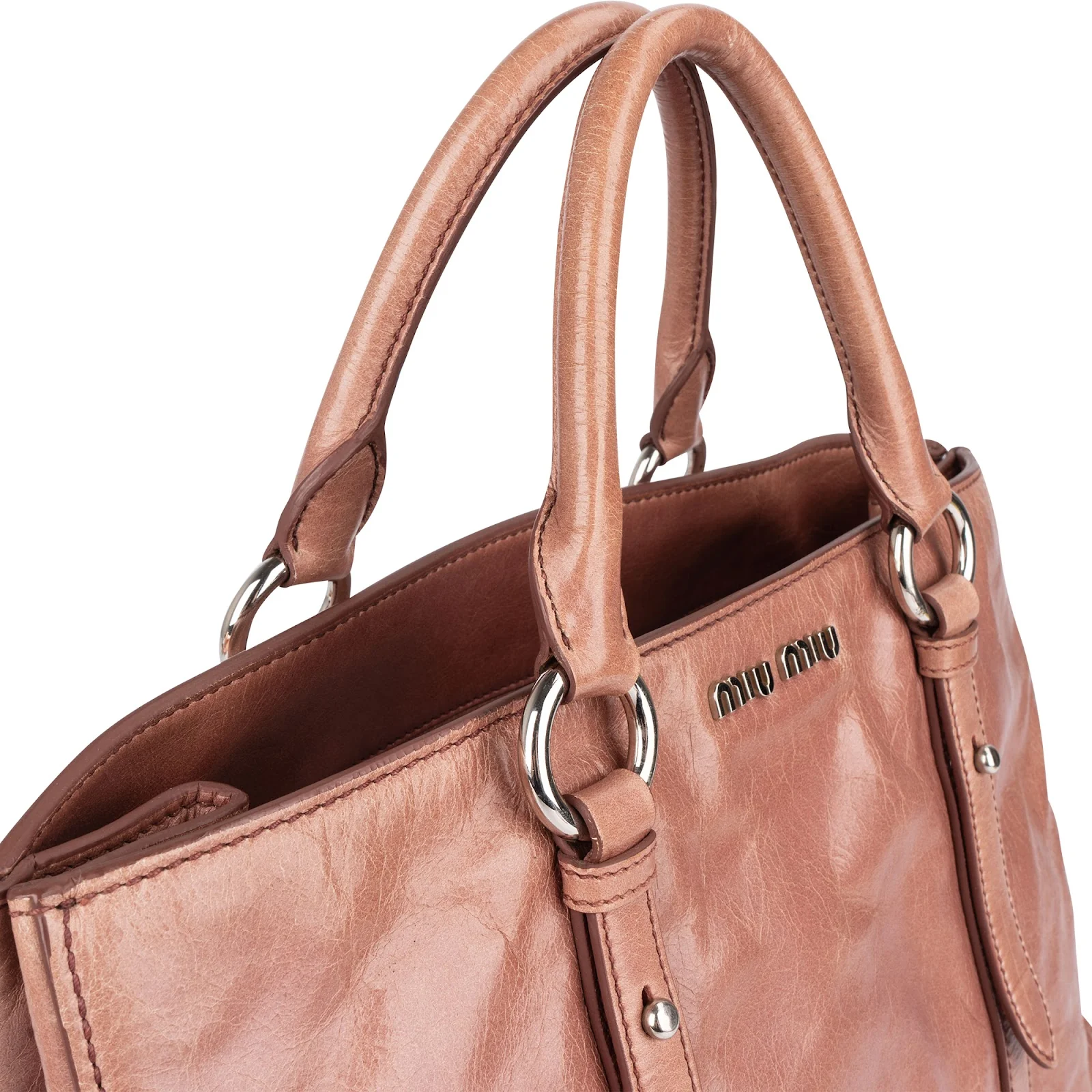 Miu Miu Vitello Lux leren handtas