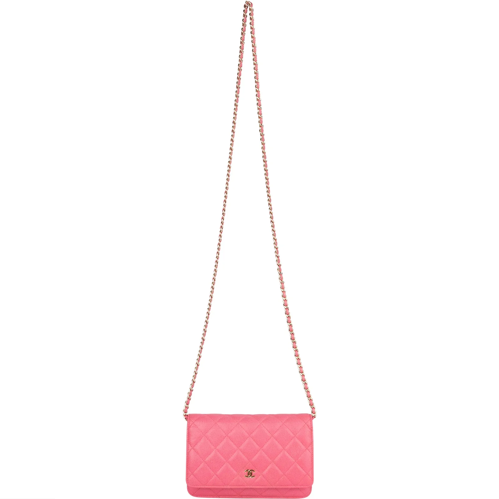 Chanel Quilted Caviar Leather Wallet On Chain Crossbody Bag