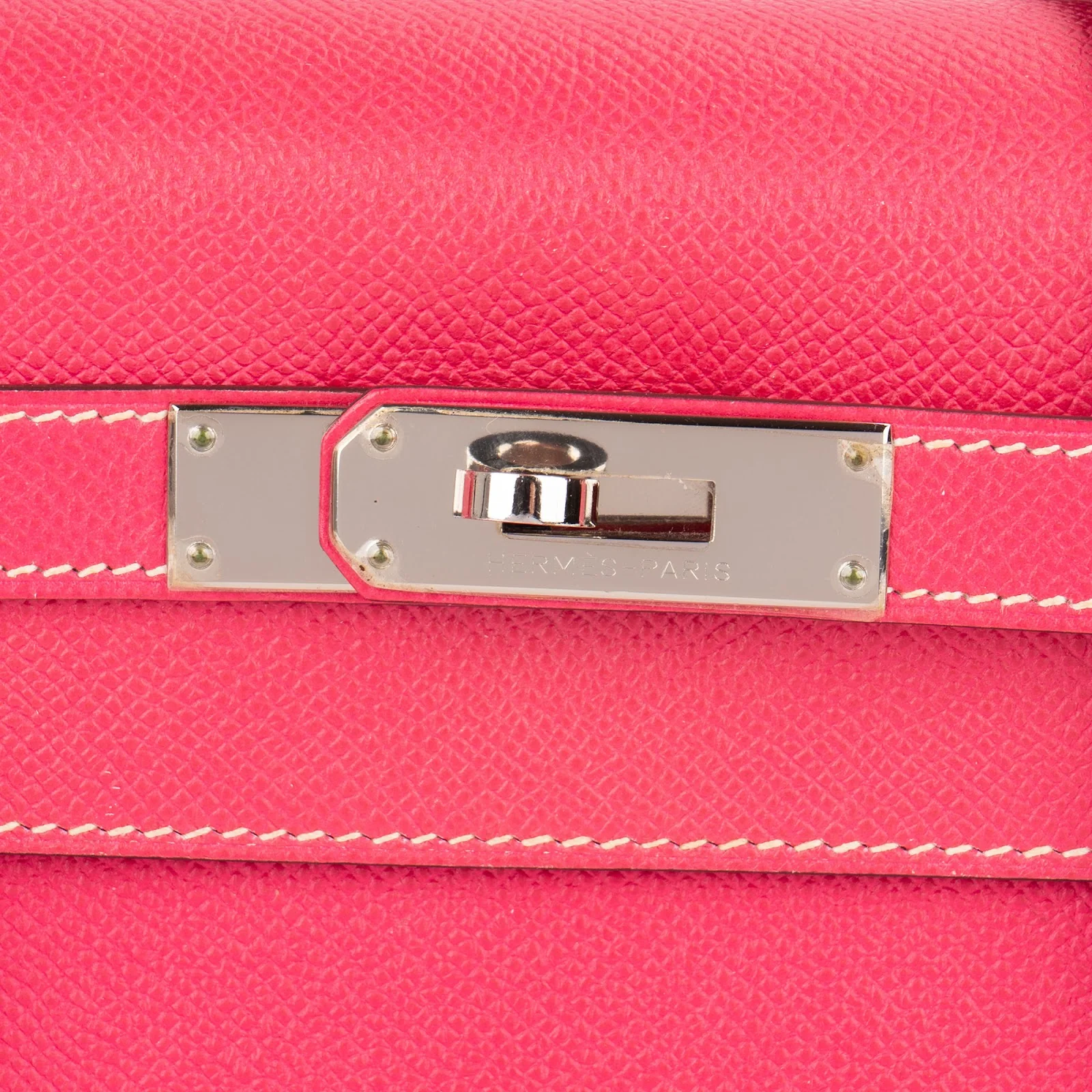 Hermès Epsom Leather Sellier Palladium Kelly 32 Handbag