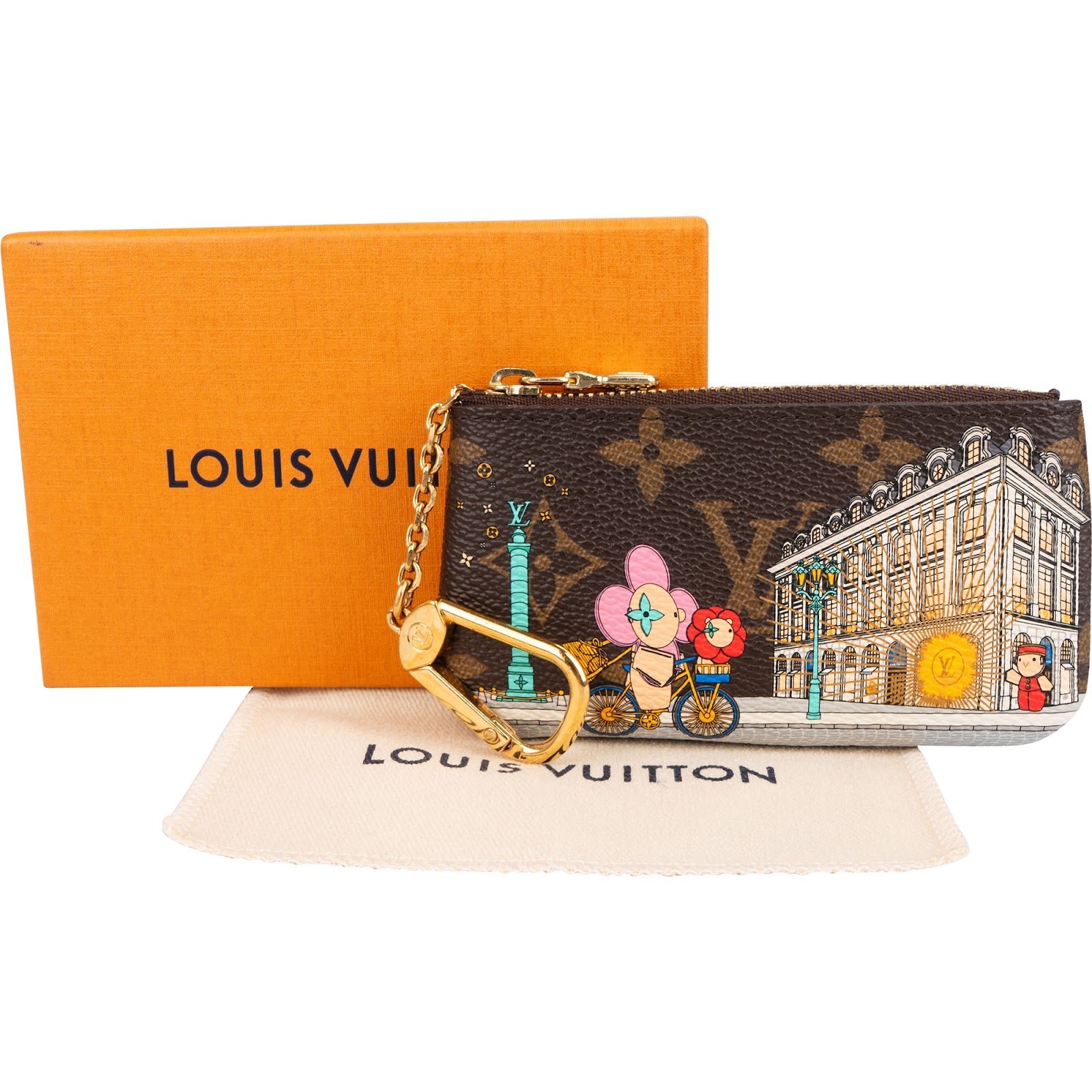 Louis Vuitton Monogram Limited Illustre Vivienne Holiday Paris Vendome Schlüßeletui
