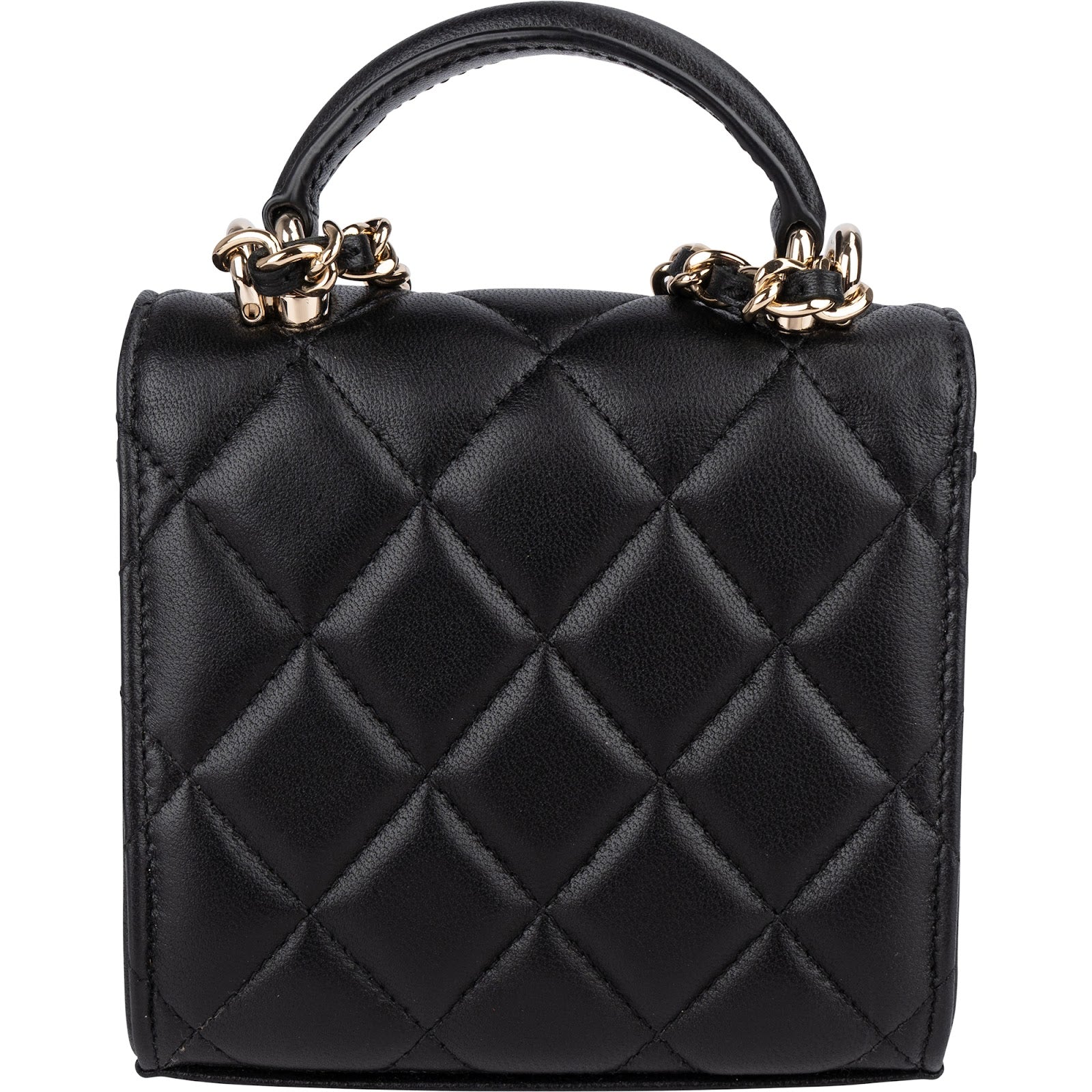 Chanel Quilted Lambskin Mini Single Flap with Top Handle Crossbody Bag