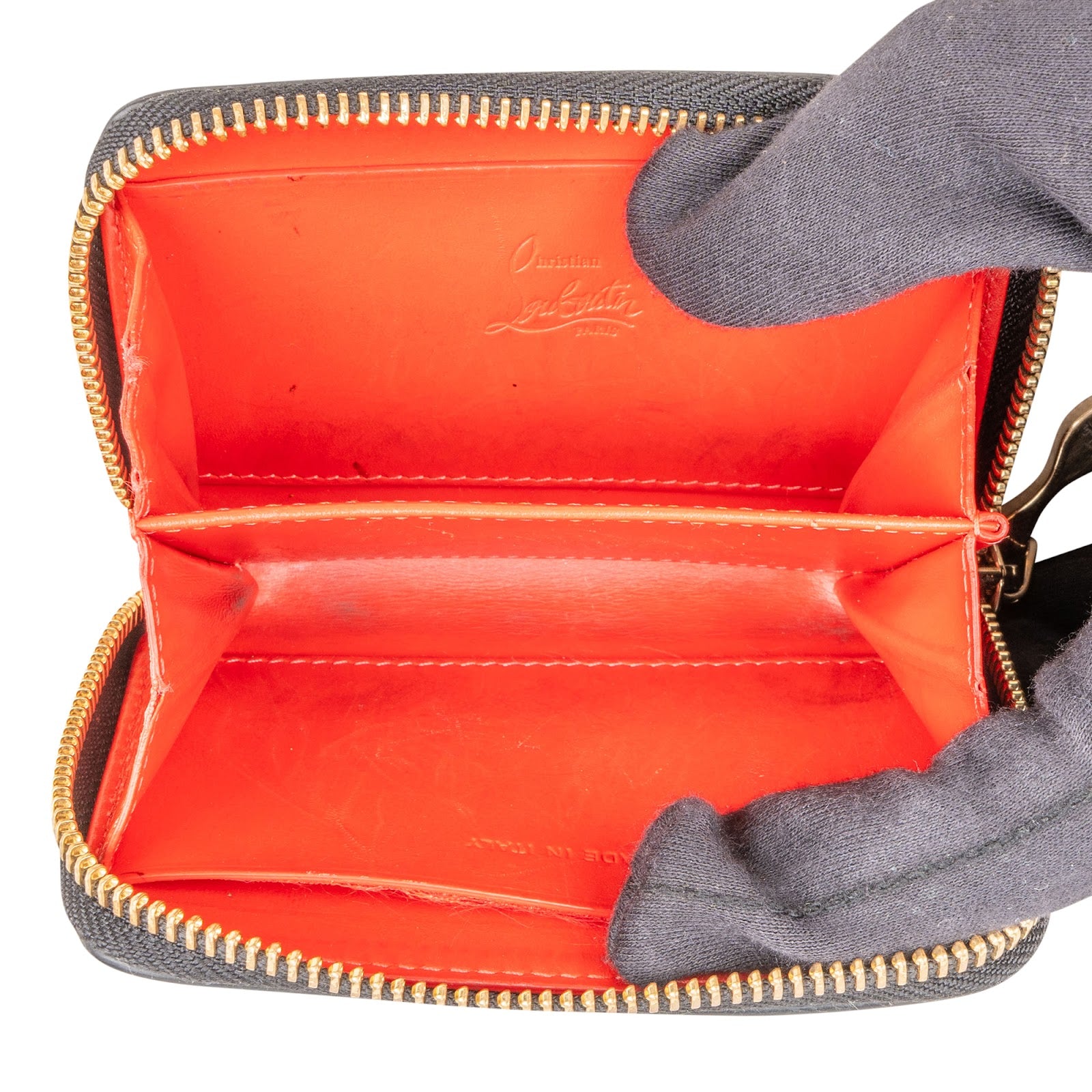 Christian Louboutin Calfskin Panettone Spikes Mini Wallet