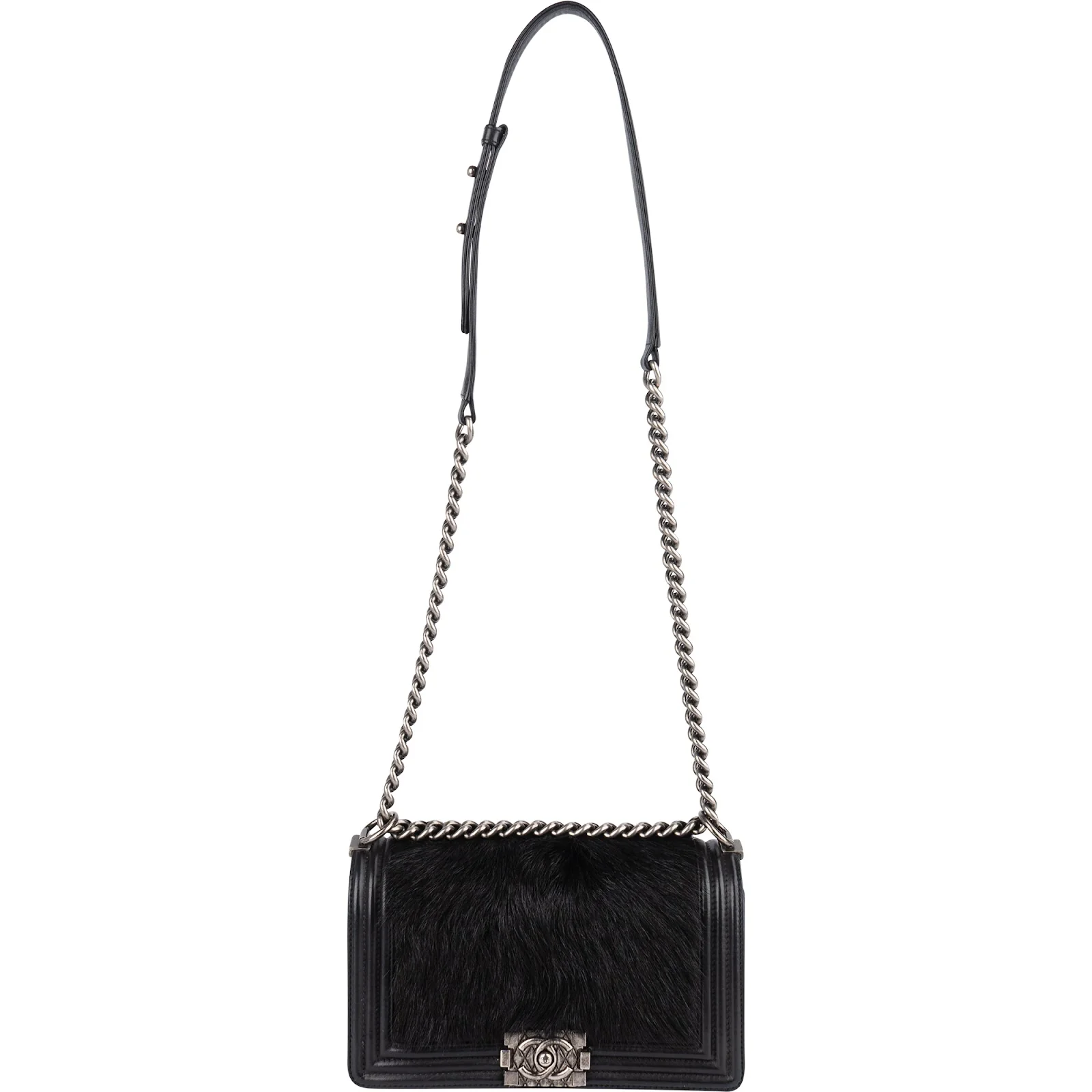 Chanel Goat Hair Medium Boy Single Flap Crossbody Bag