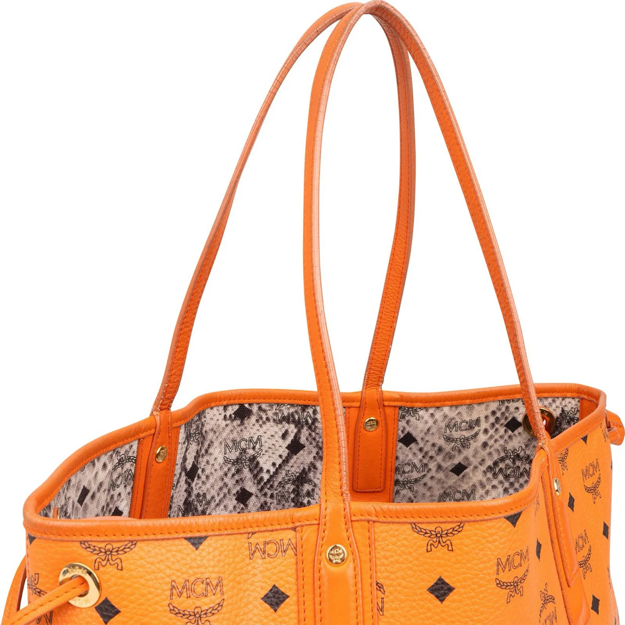 MCM Monogram Visetos Liz Shopper Tote Shoulder Bag
