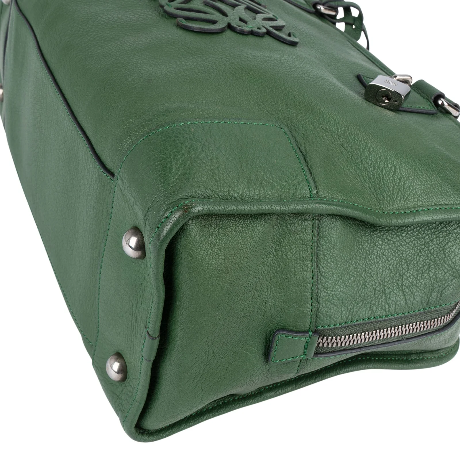 Loewe Green Grained Leather Amazona 35 Handbag