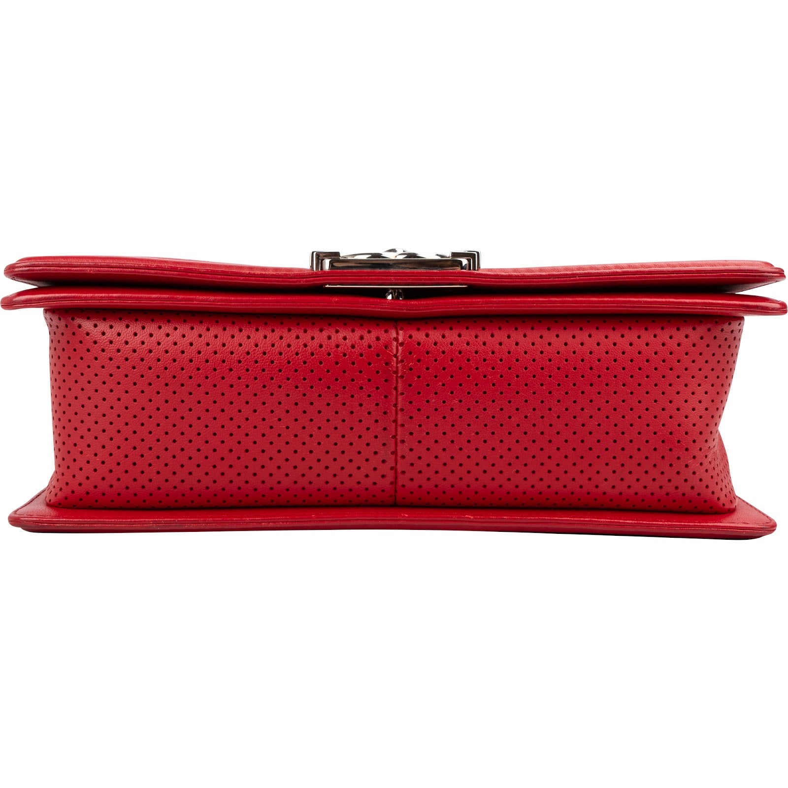 Chanel Perforated Quilted Lambskin Palladium Medium Boy Crossbody Bag
