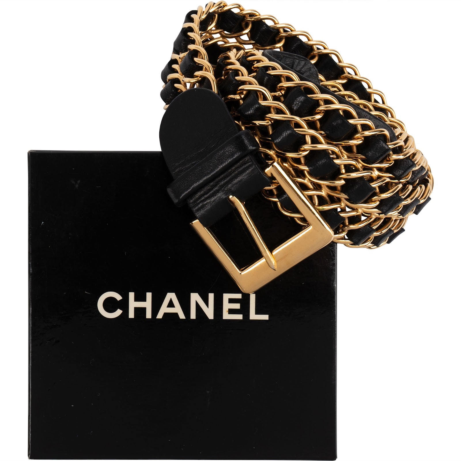 Chanel Woven Leather Chain Belt