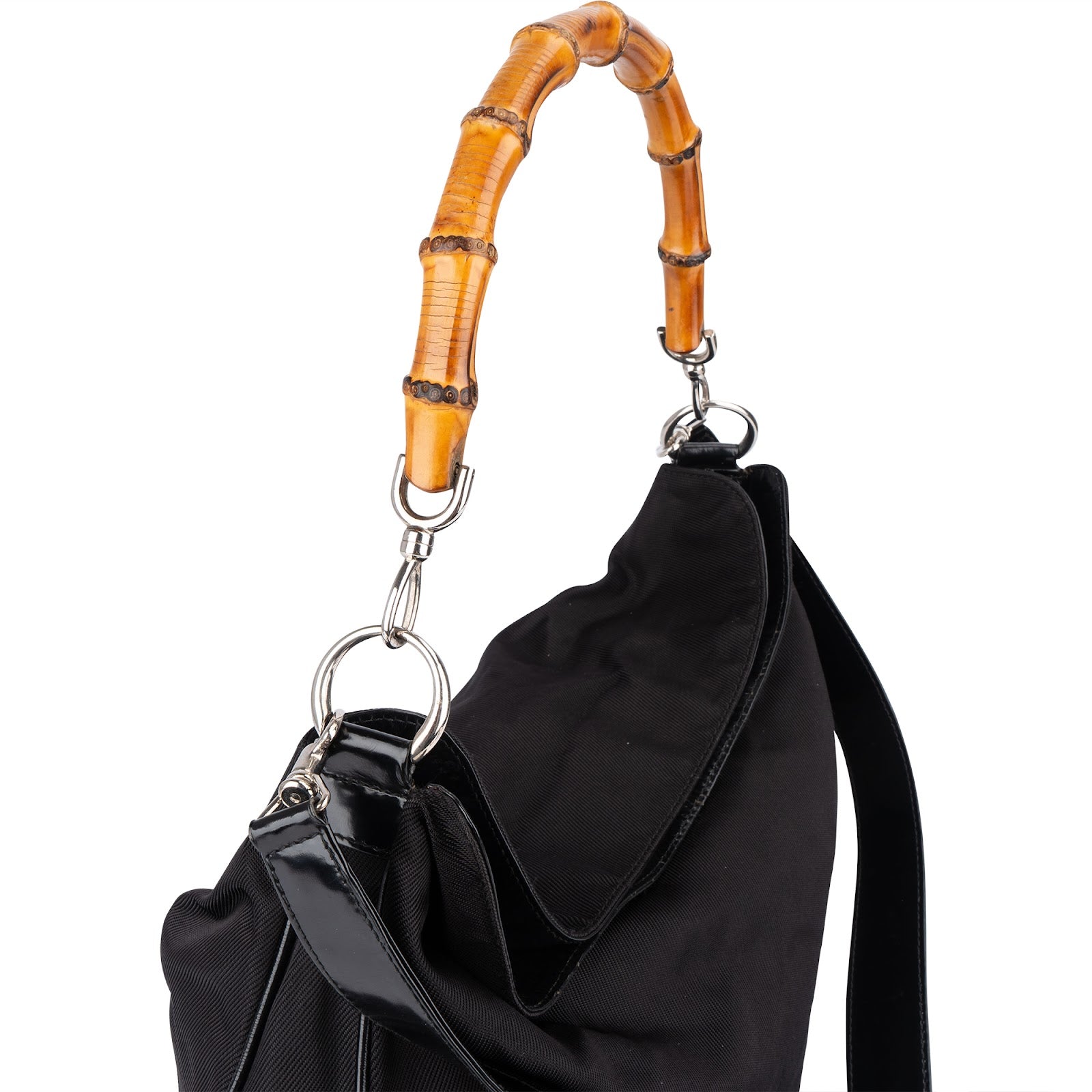 GUCCI Nylon Bamboo Hobo-schoudertas
