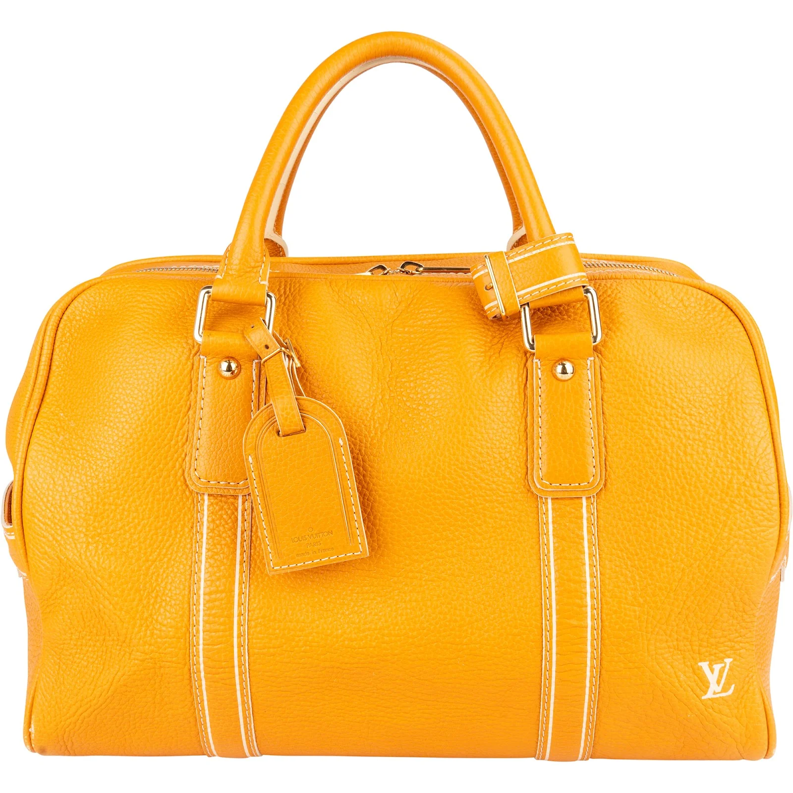 Louis Vuitton Yellow Taurillon Jaune Tobago Weekender 45 Reisetasche
