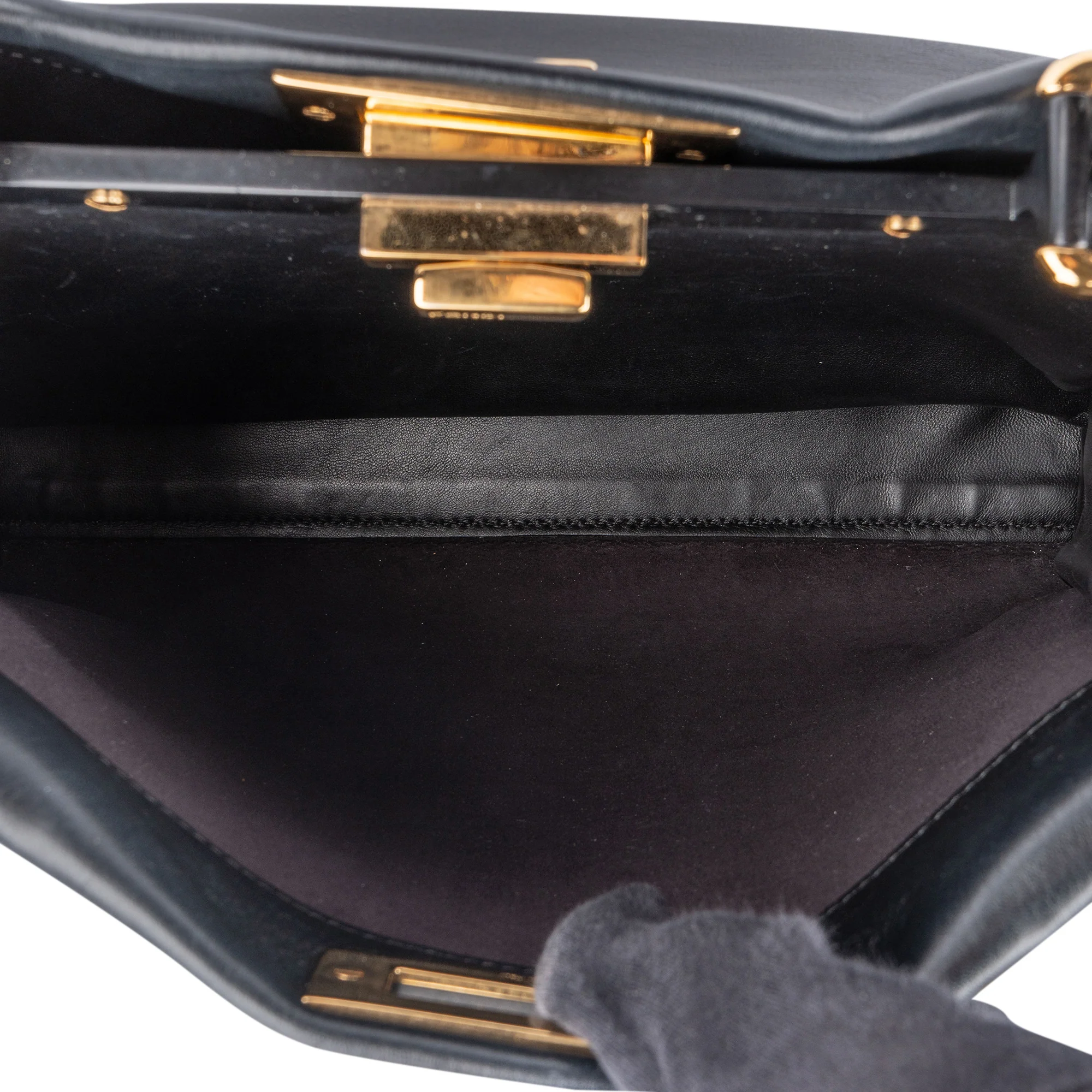 Fendi Black Leather Peekaboo Handbag
