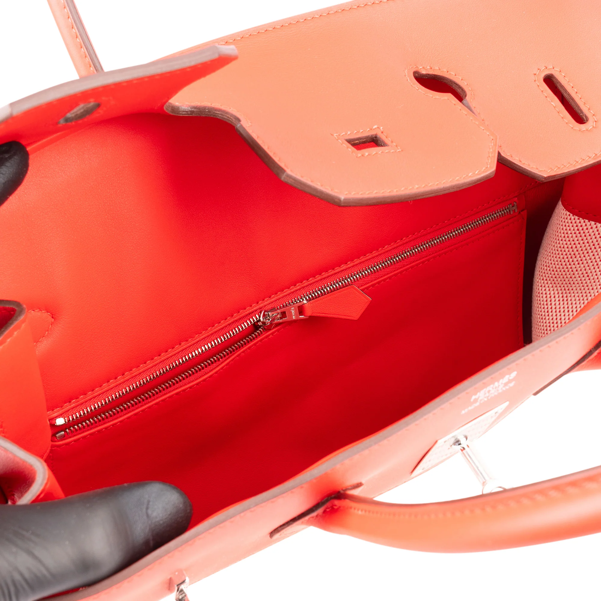 Hermès Fray Swift / Toile H Rouge de Coeur Birkin 35 Handbag