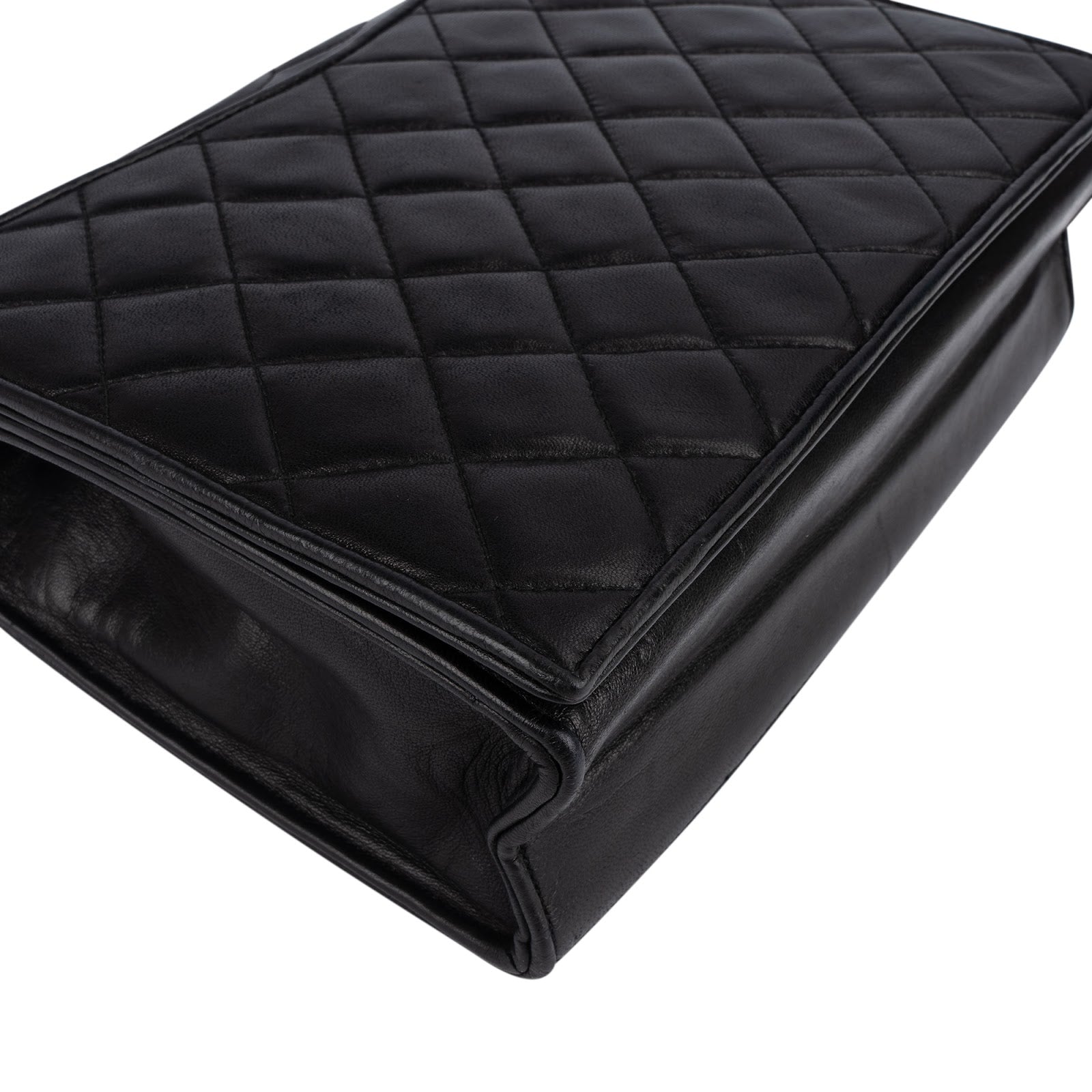 Chanel Quilted Lambskin CC Single Flap Shoulder Bag