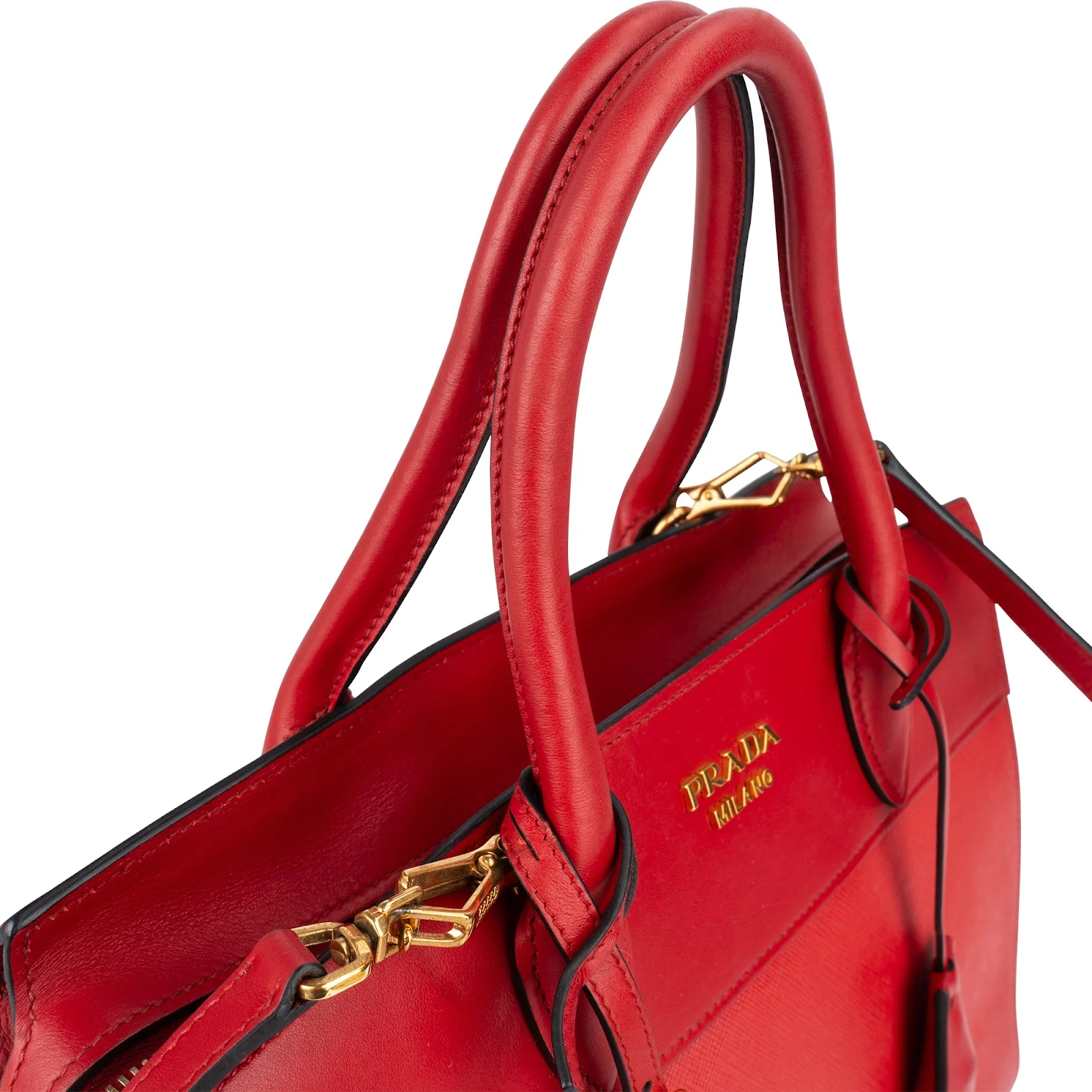 Prada Red Saffiano Leather Esplanade Handbag