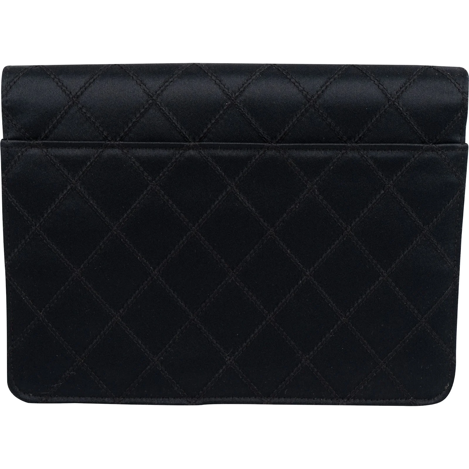 Chanel Quilted Satin Crystal CC Flap Clutch