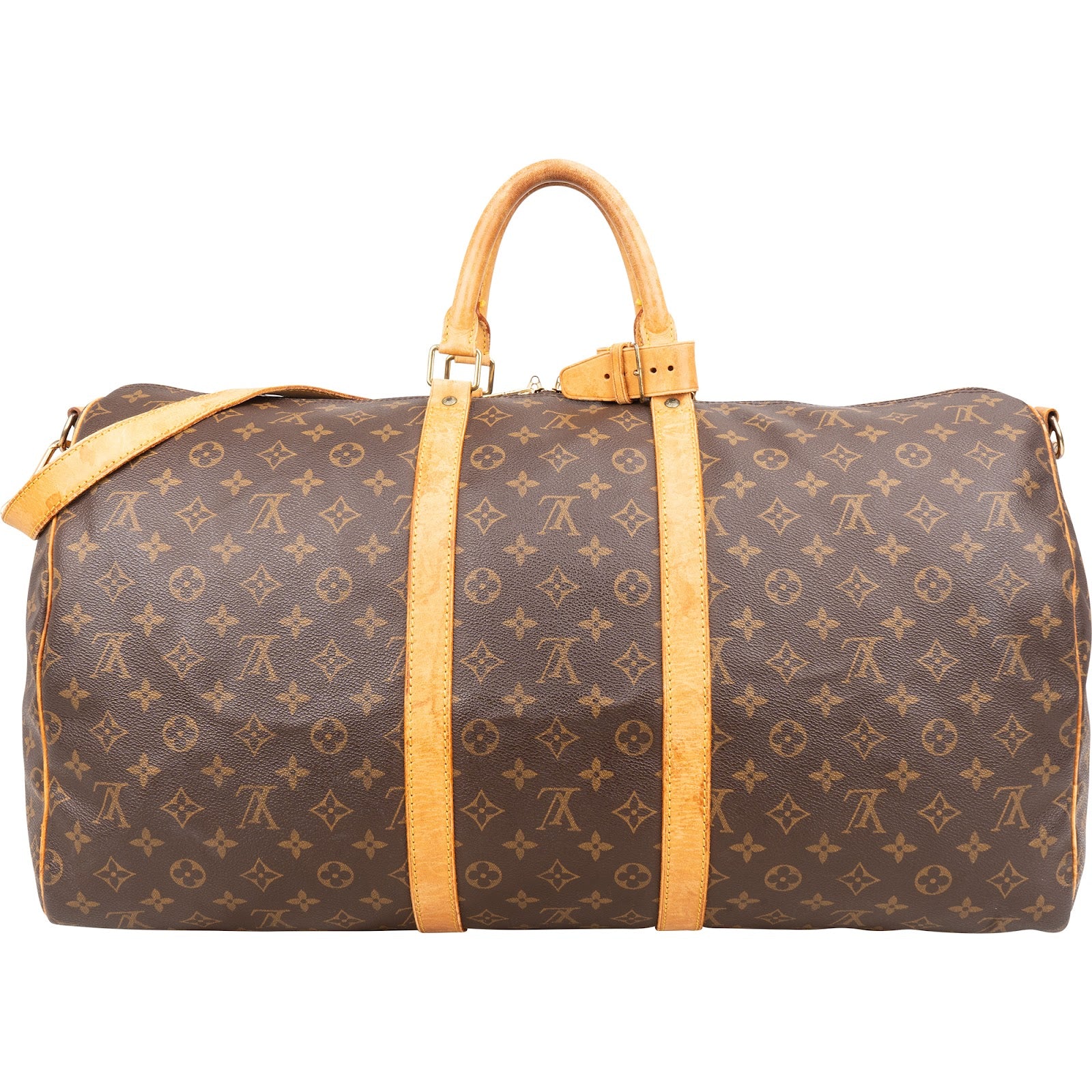 Sac de voyage Louis Vuitton Keepall 55 en toile Monogram avec bandoulière