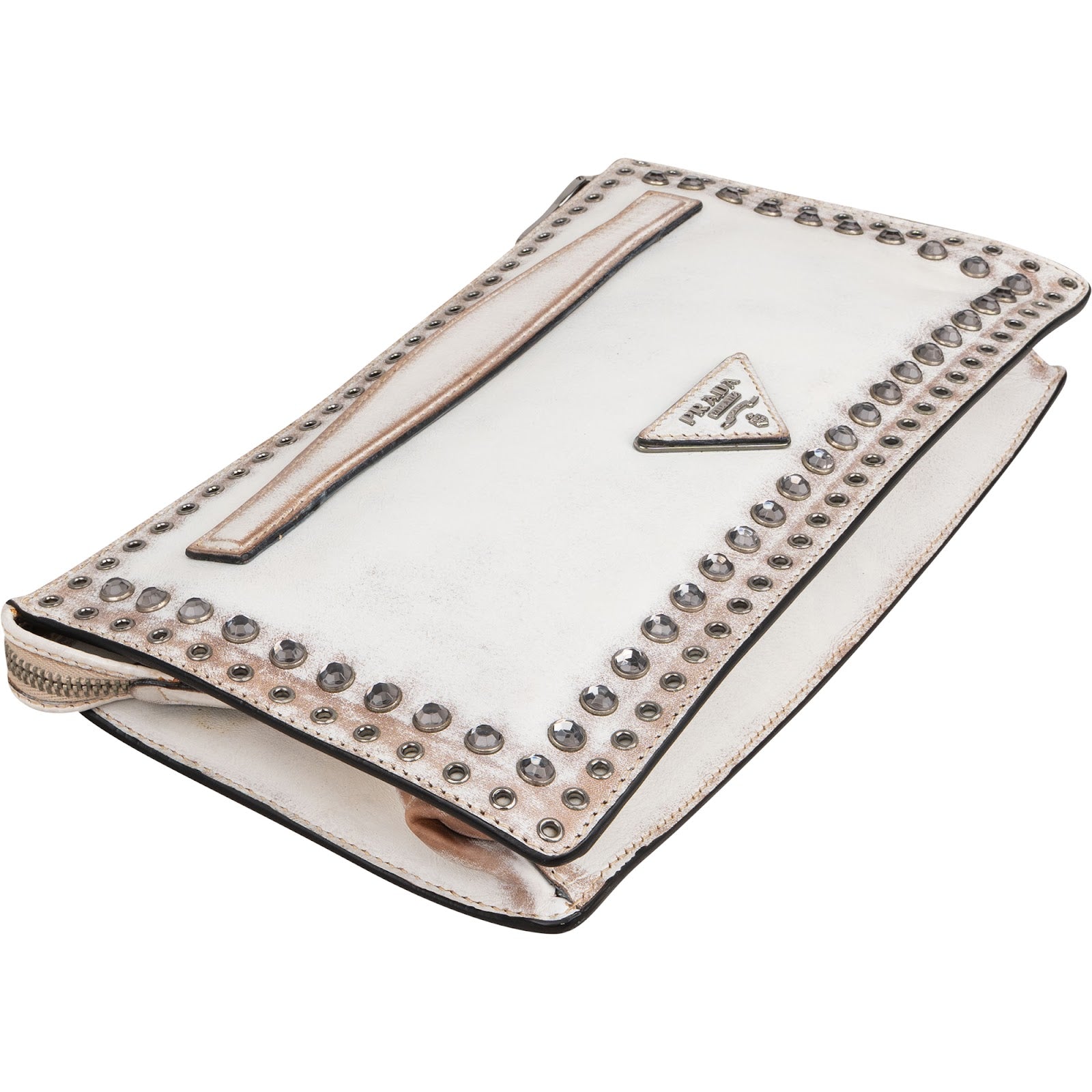 Prada Crystal Leather Clutch