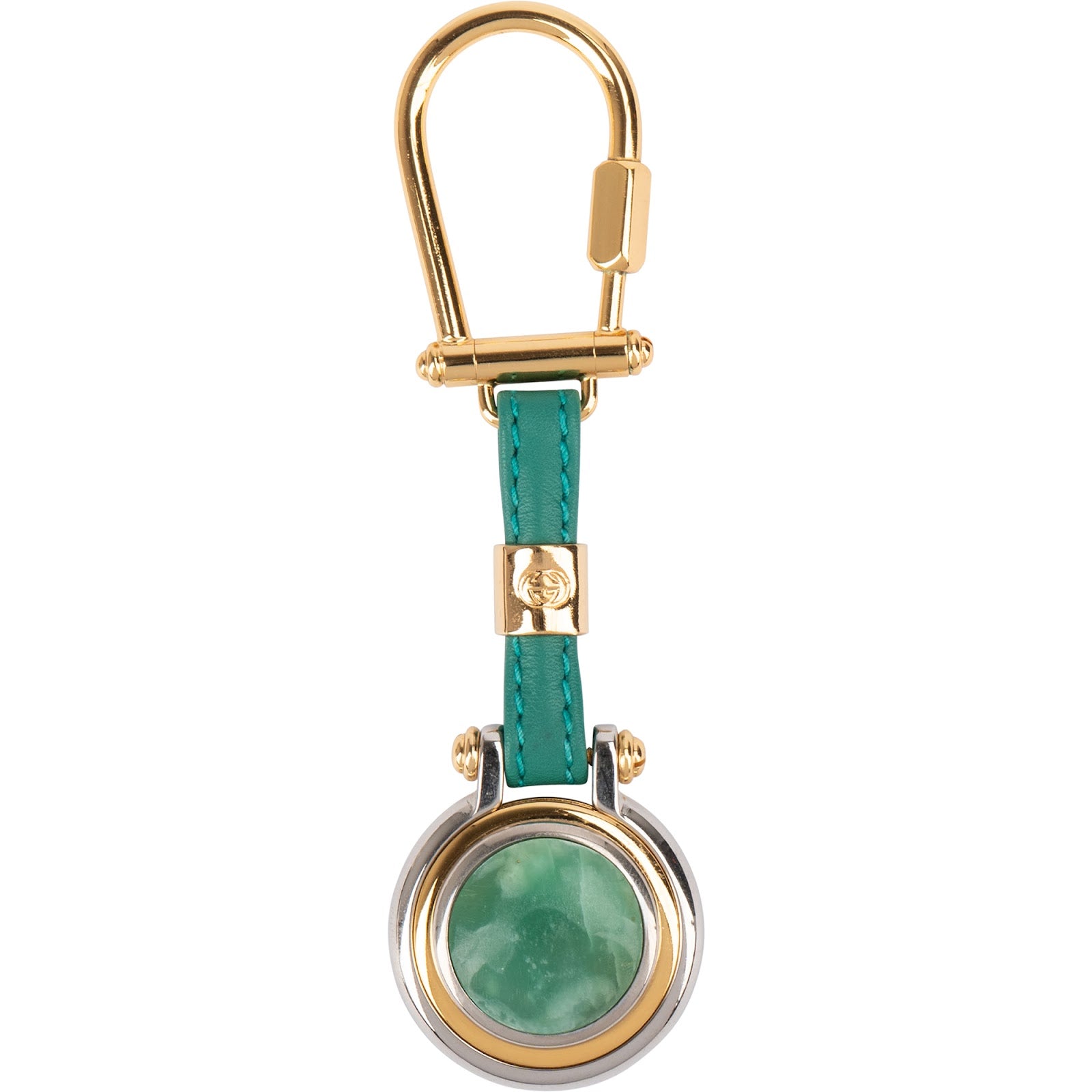 GUCCI - Porte-clés vintage avec emblème GG en pierres