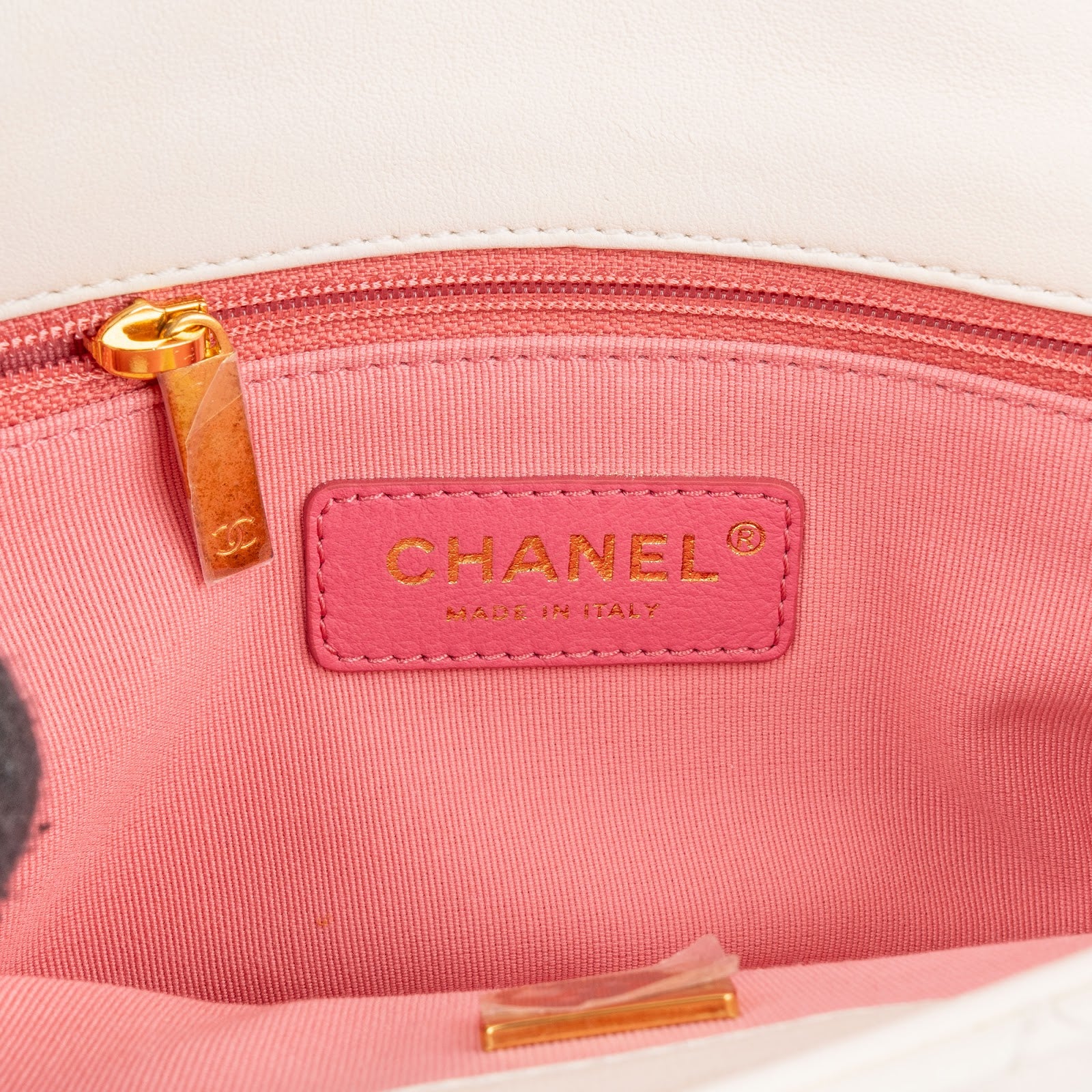 Chanel White Quilted Lambskin Mini Rectangular Flap Top Handle Crossbody Bag