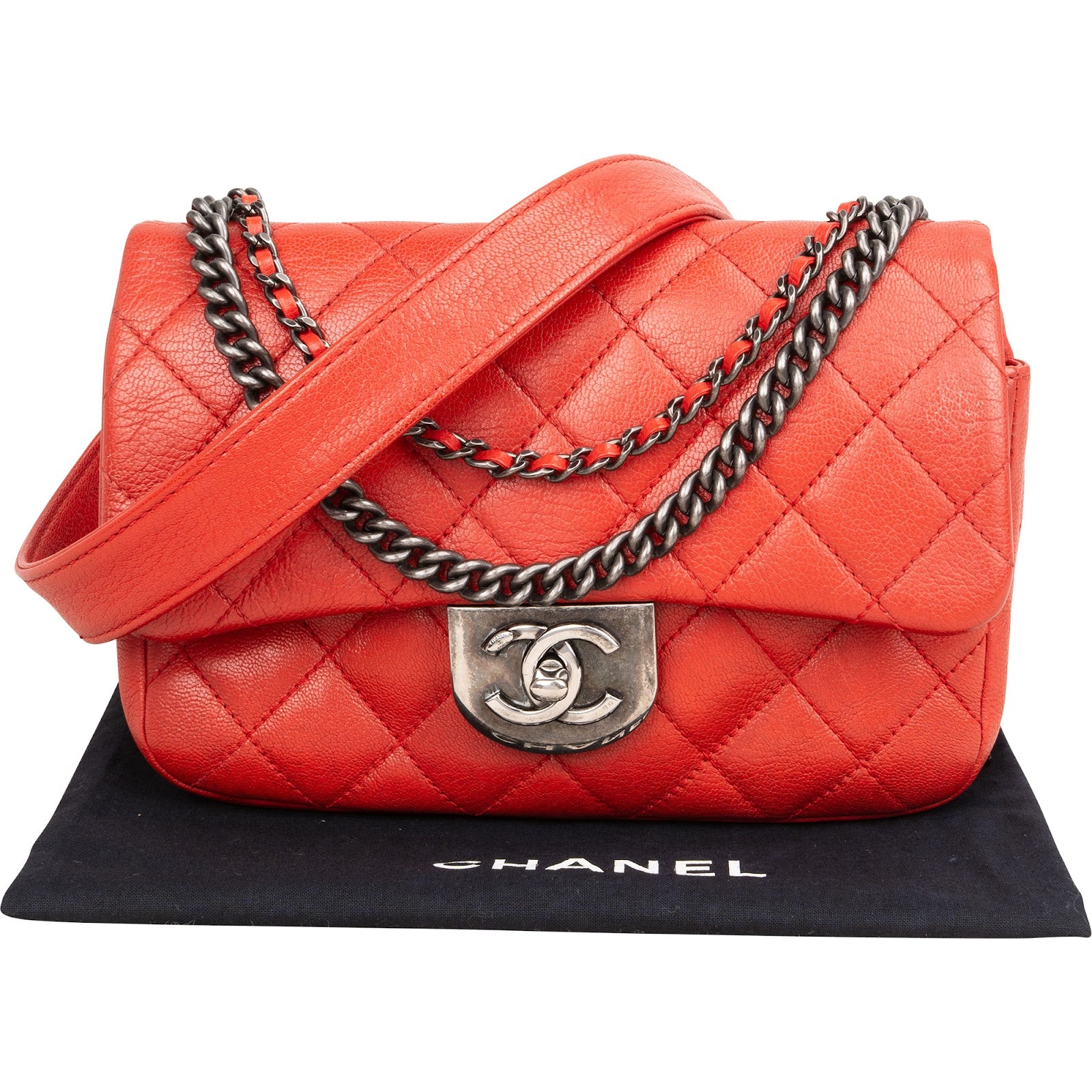 Chanel Quilted Stitched Goatskin Paris Seoul Double Carry Small Single Flap Crossbody Bag