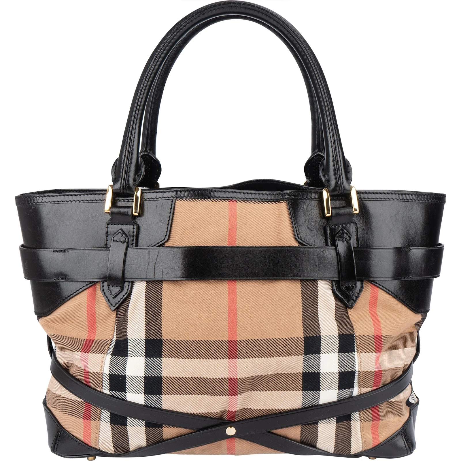 Burberry Nova-Check Monogram Medium Bridle Tote Handbag