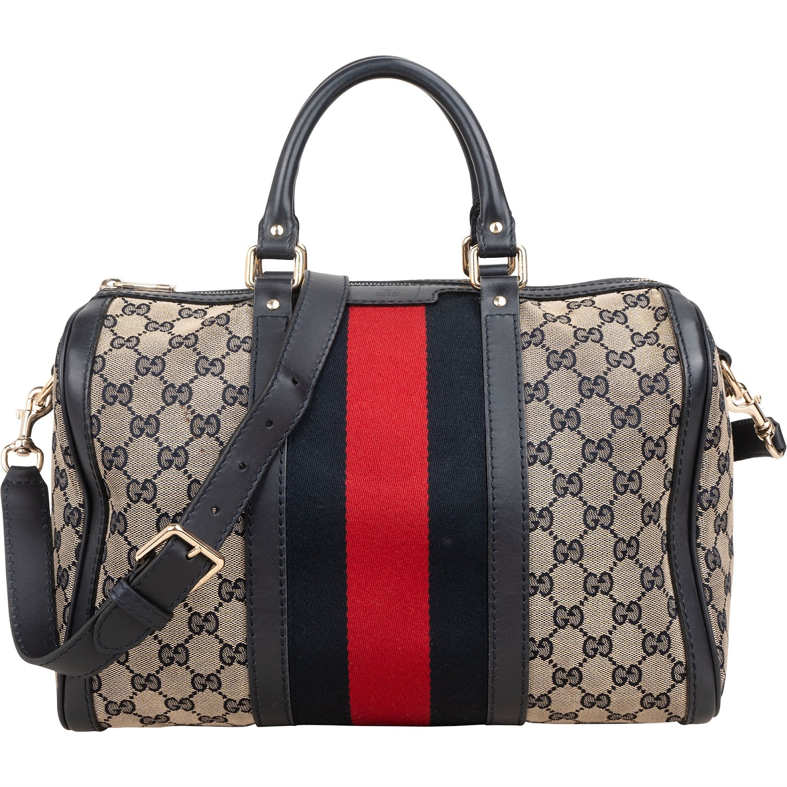 Gucci - Web Stripe Boston Bag 30