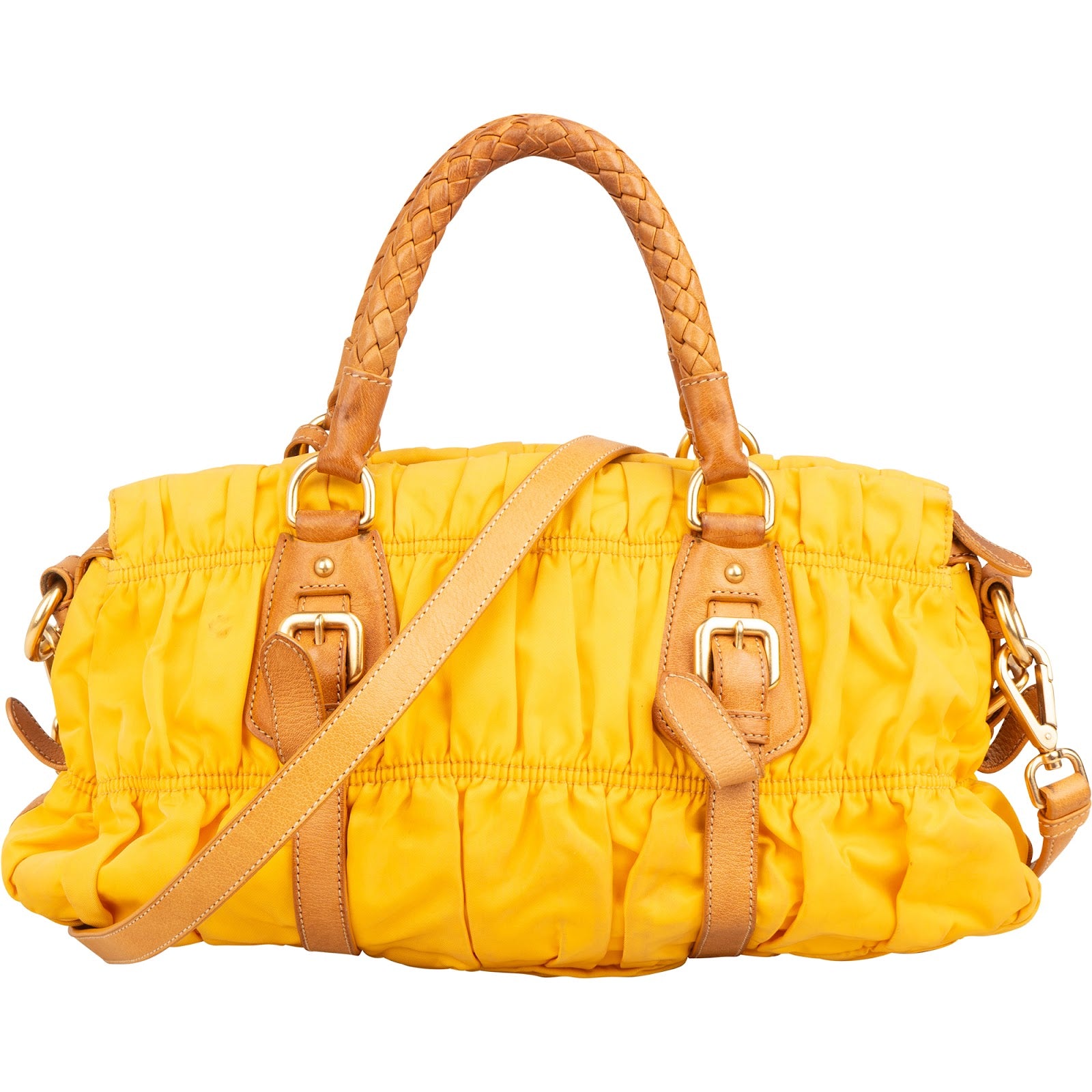 Prada - Tessuto Gaufre Woven Handle Satchel Bag