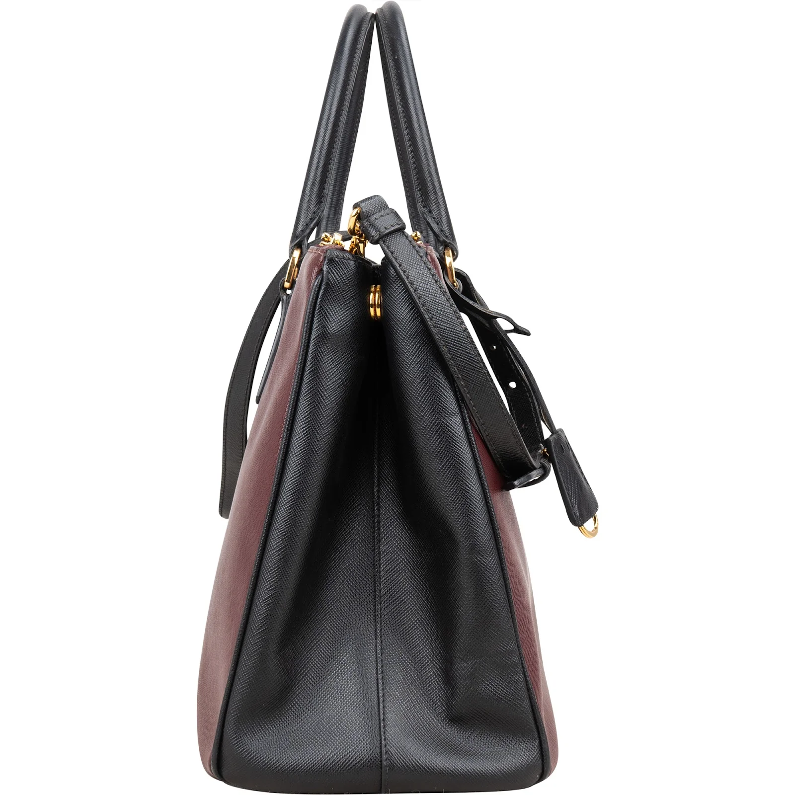 Prada Bicolor Saffiano Leather Galleria Handbag