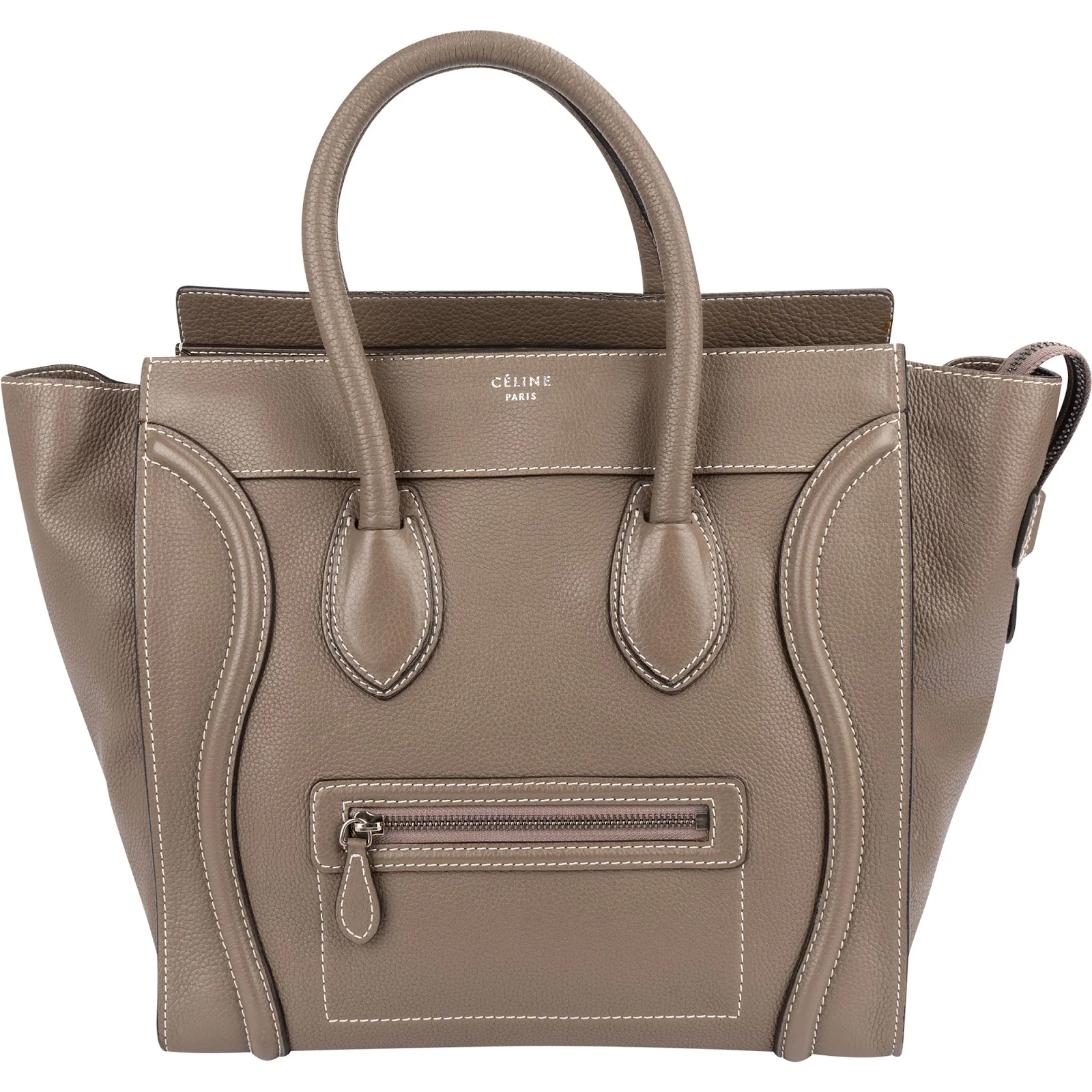 Céline Grained Leather Luggage Handbag