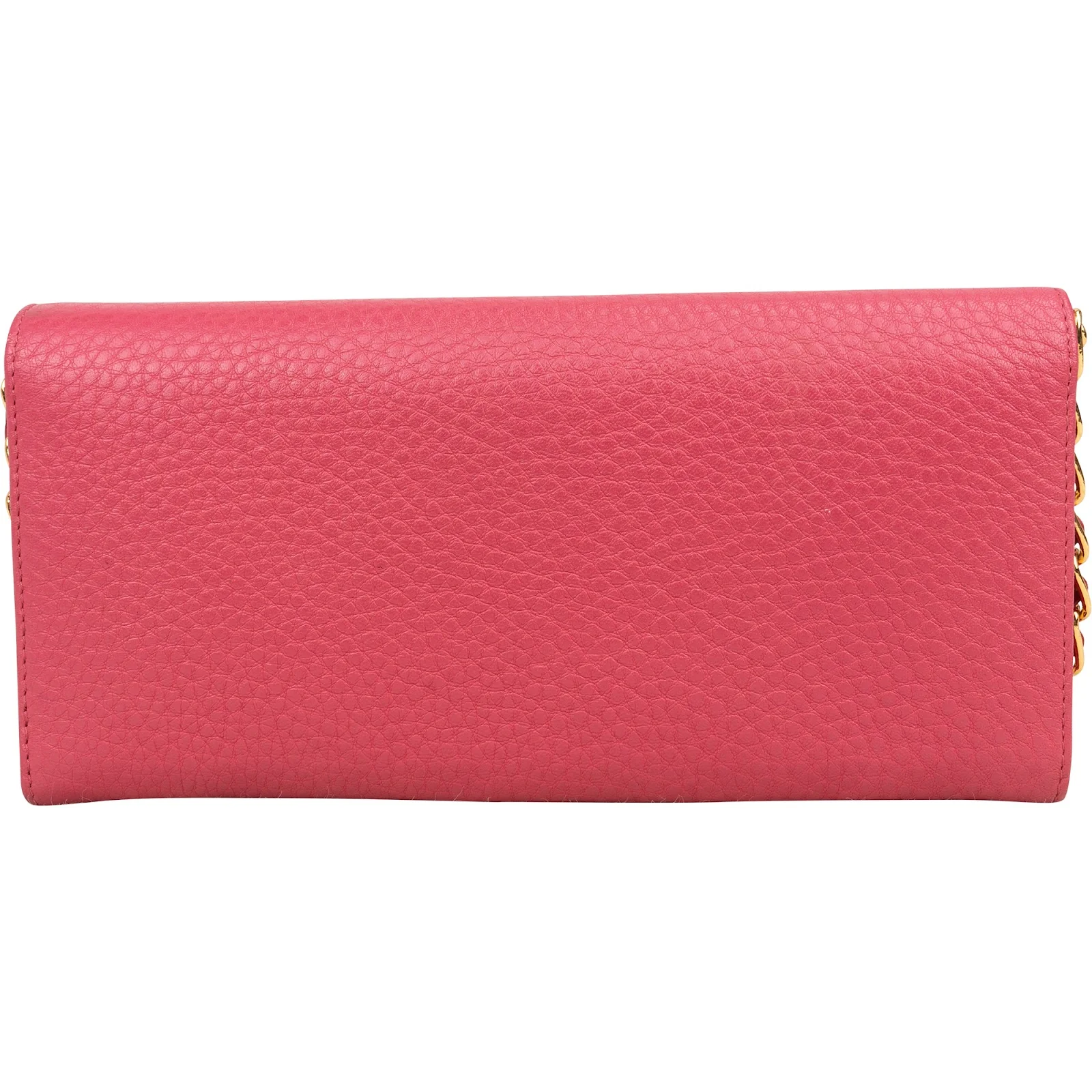 Prada Pink Pebbled Leather Wallet on Chain Crossbody Bag