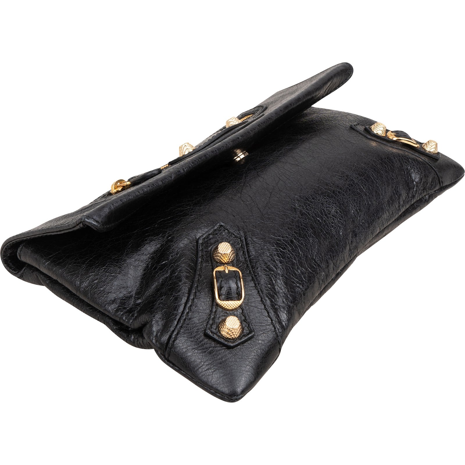 Balenciaga Black Leather City Clutch Bag