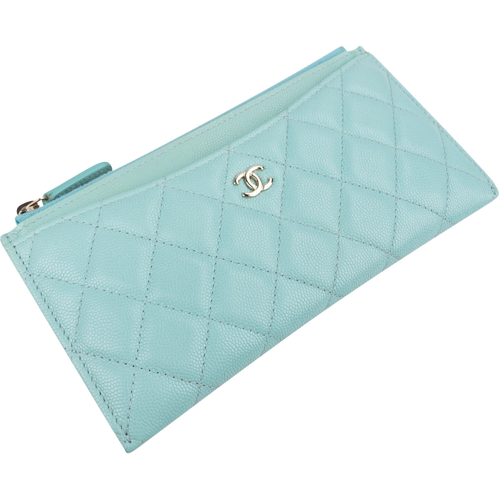 Chanel Quilted Caviar Leather Quilted Long Zipped Wallet