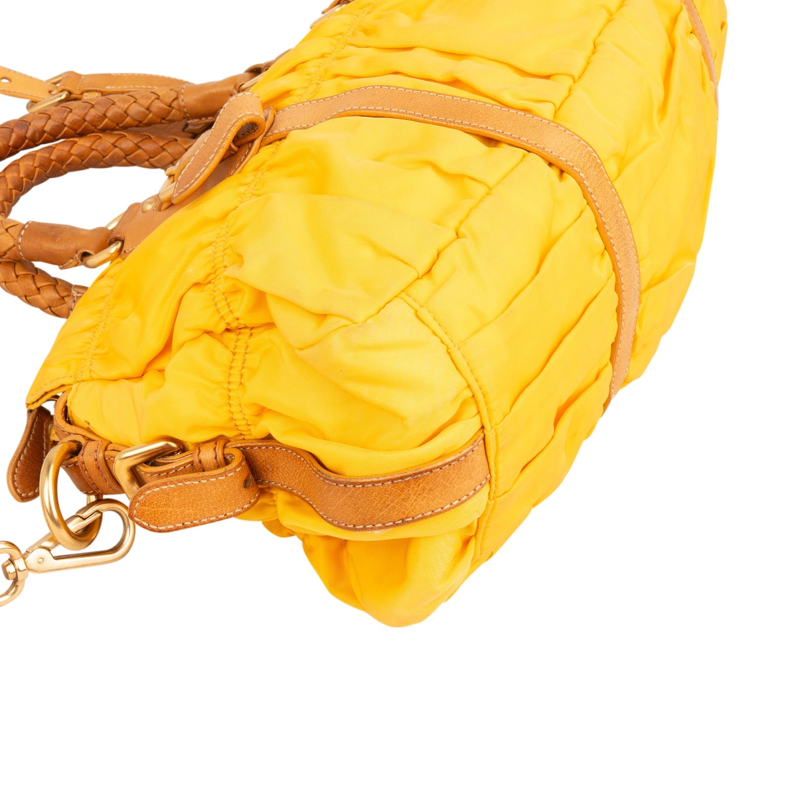 Prada - Tessuto Gaufre Woven Handle Satchel Bag