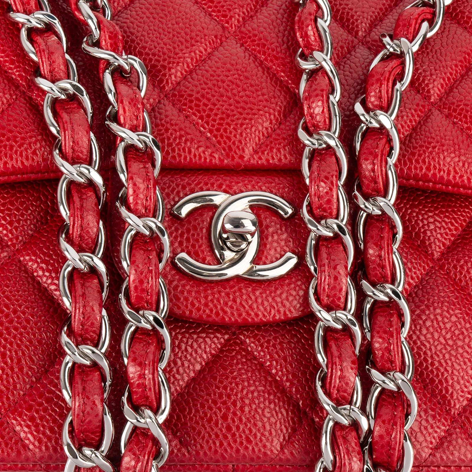 Chanel Caviar Leather Jumbo Double Flap Crossbody Bag