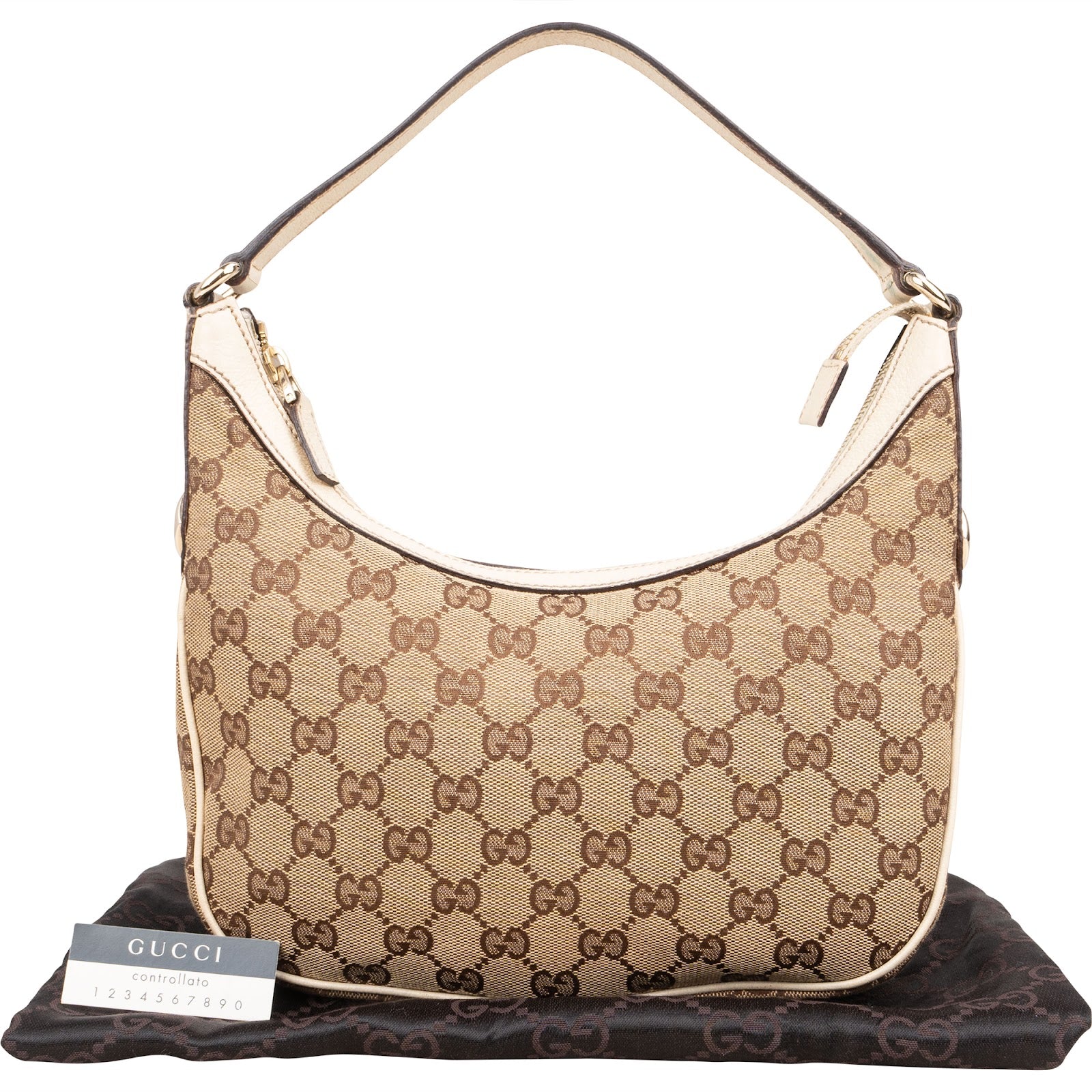 Gucci Monogram GG Canvas Small Hobo Shoulder Bag