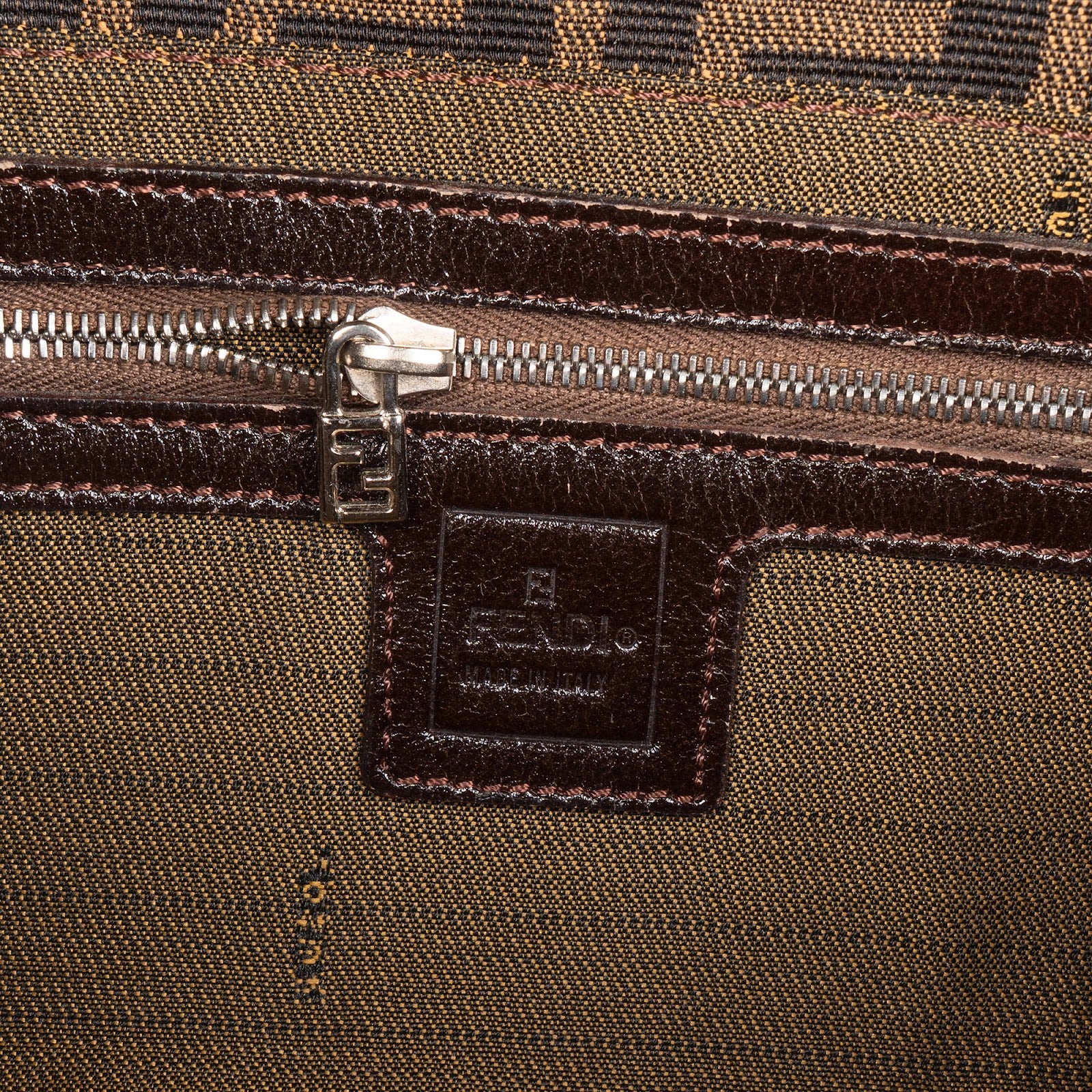 Fendi Monogram Zucca Baguette Shoulder Bag