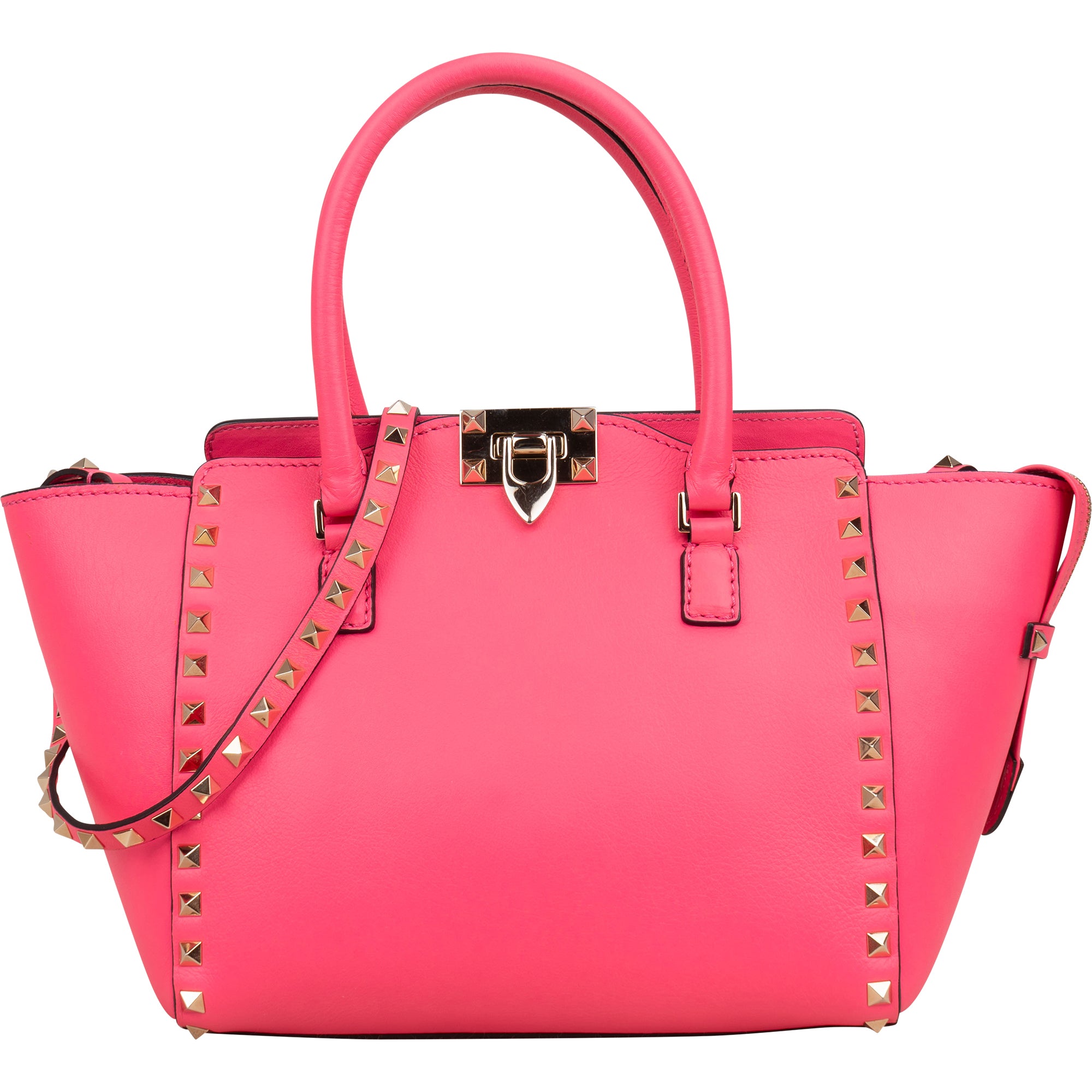 Valentino Garavani neonroze leren Rockstud-handtas