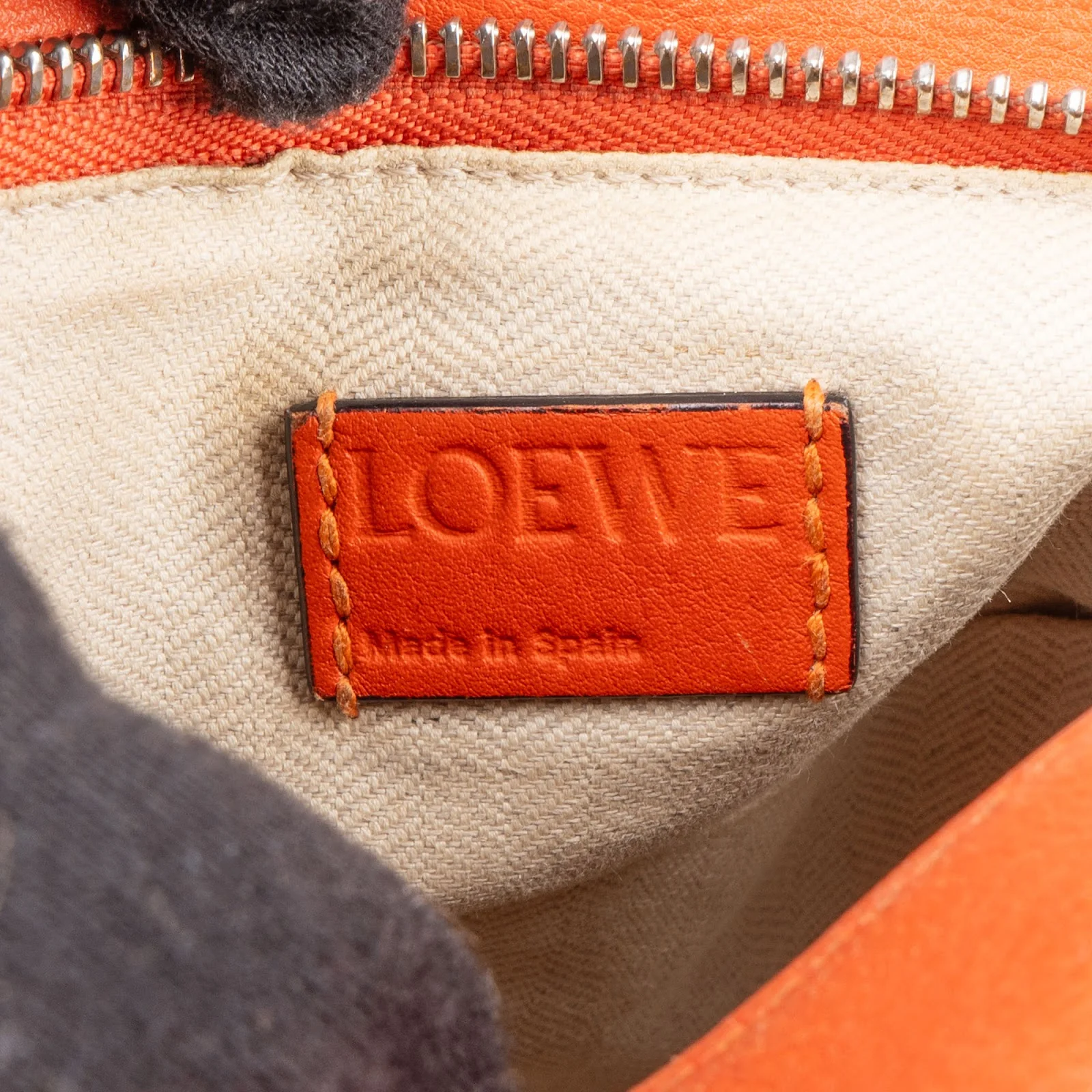 Loewe Orange Leather Puzzle Crossbody Handbag