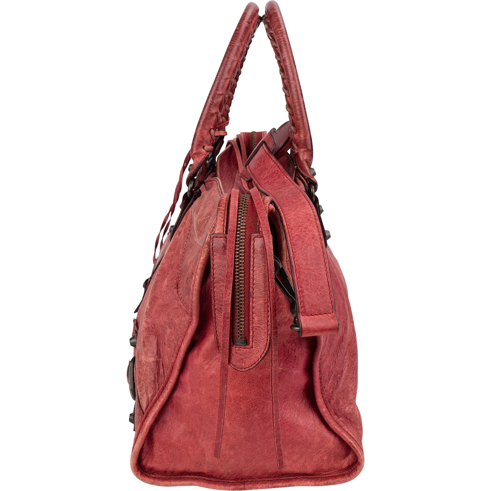 Balenciaga Red Leather Classic City Handbag